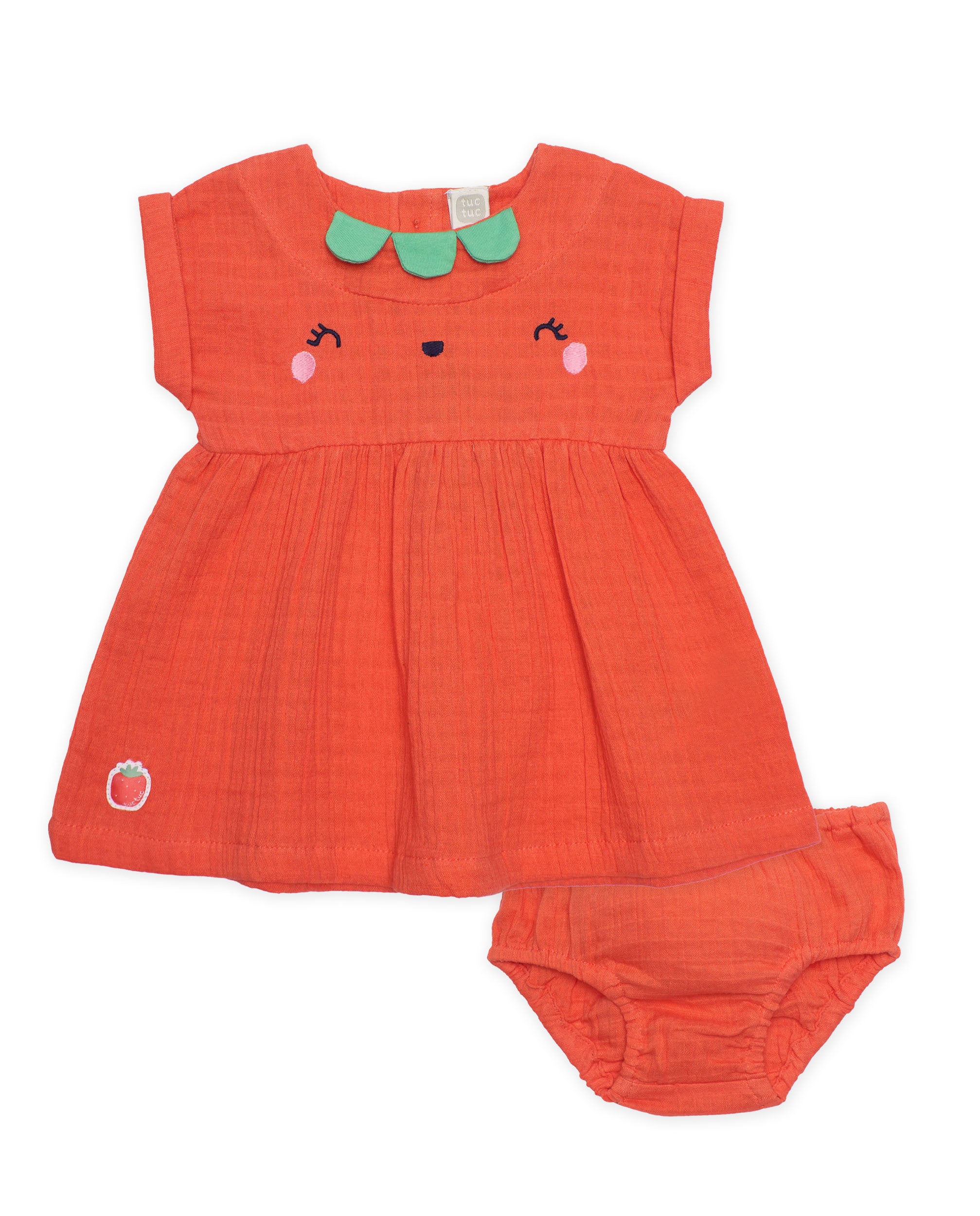 TucTuc Vestiti Vestito neonata fragolina rosso maniche corte