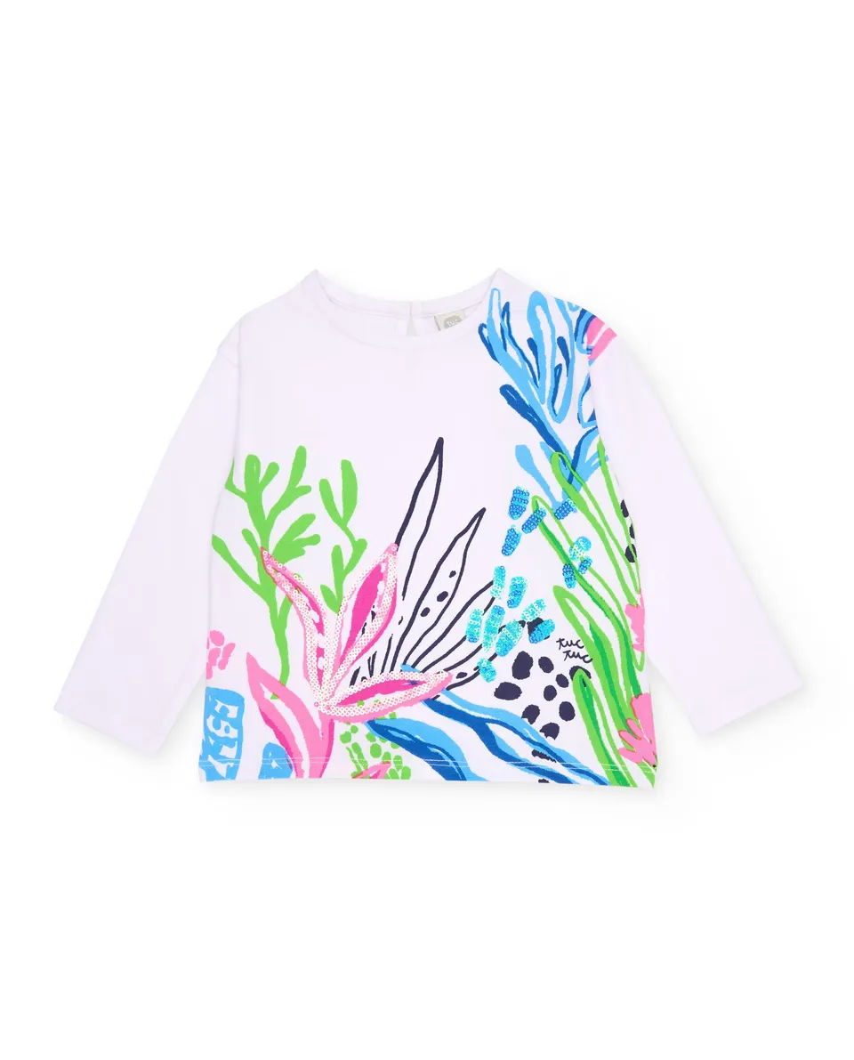 TucTuc Magliette T-shirt bambina maglia bianca stampa marina