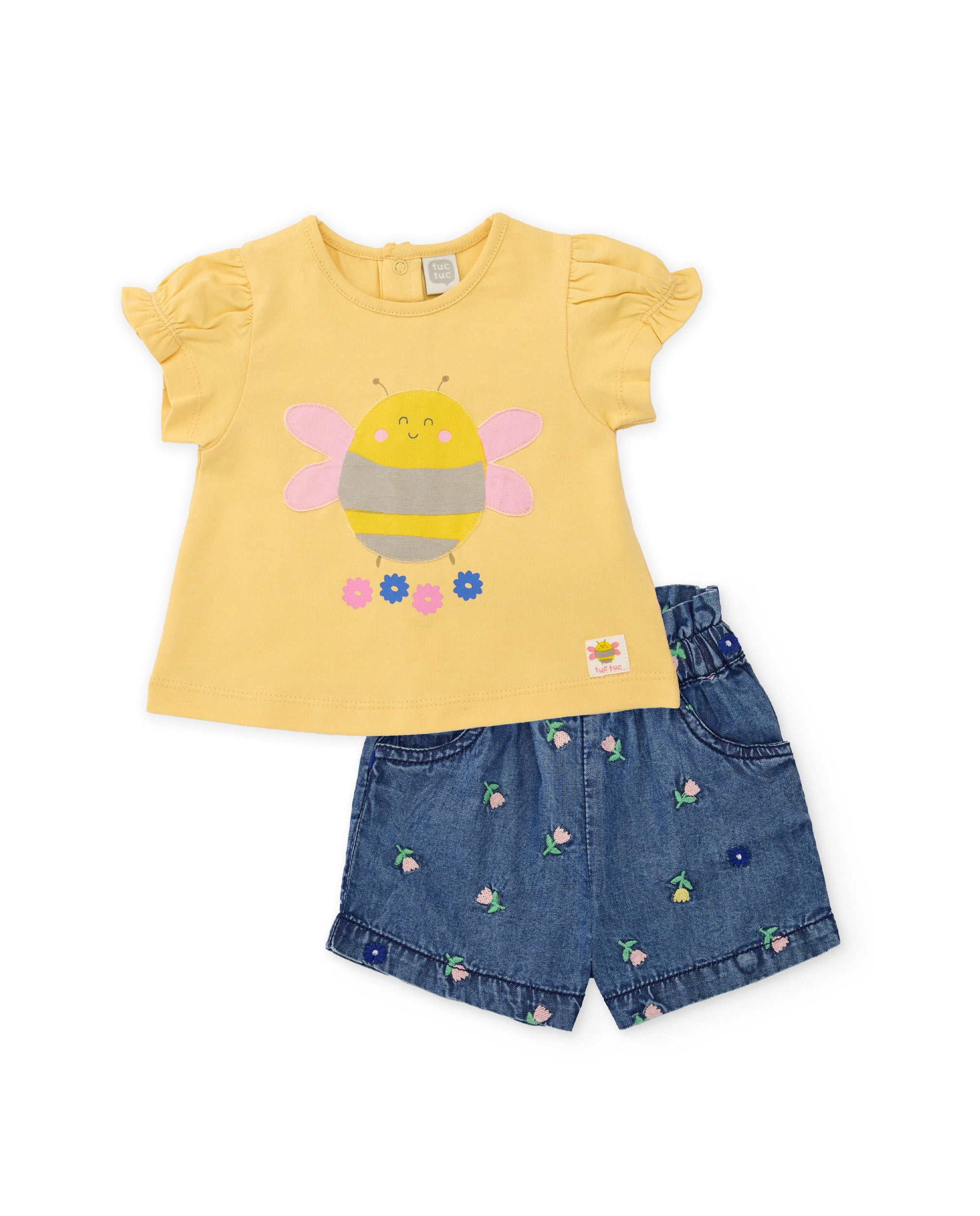 TucTuc Completi Maglia Neonata Giallo Ape Denim 0-1 Mesi
