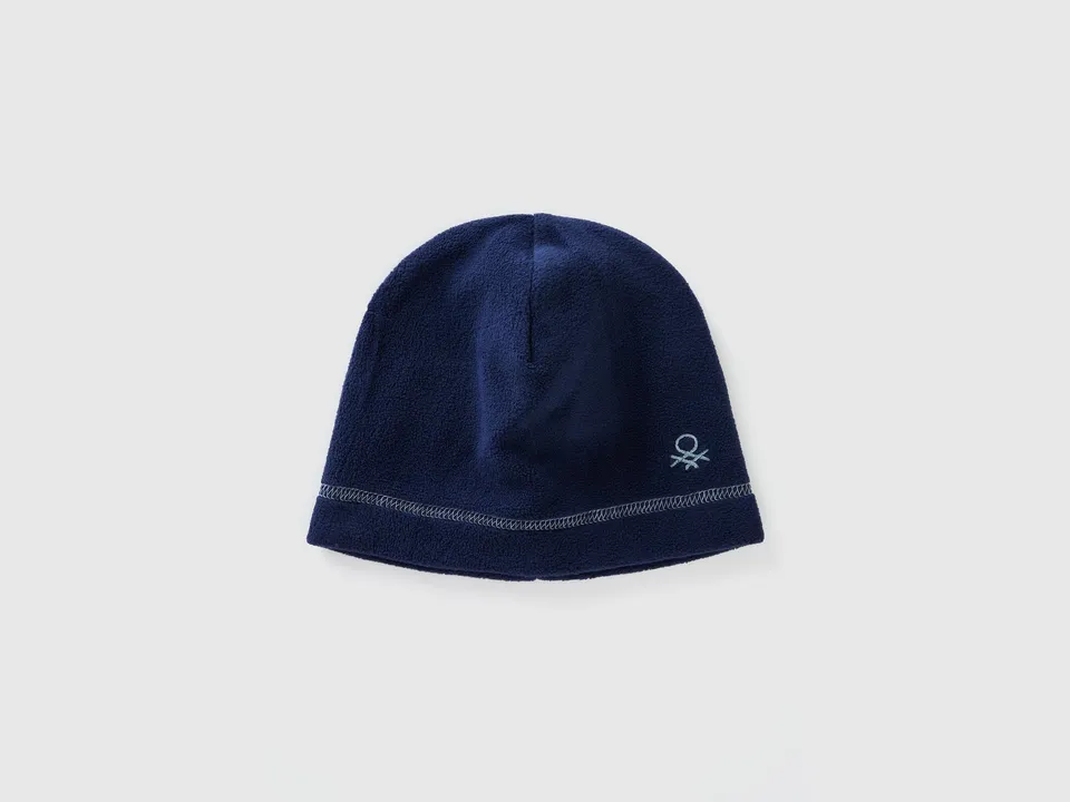 United Colors of Benetton cappello pile neonato logo ricamato