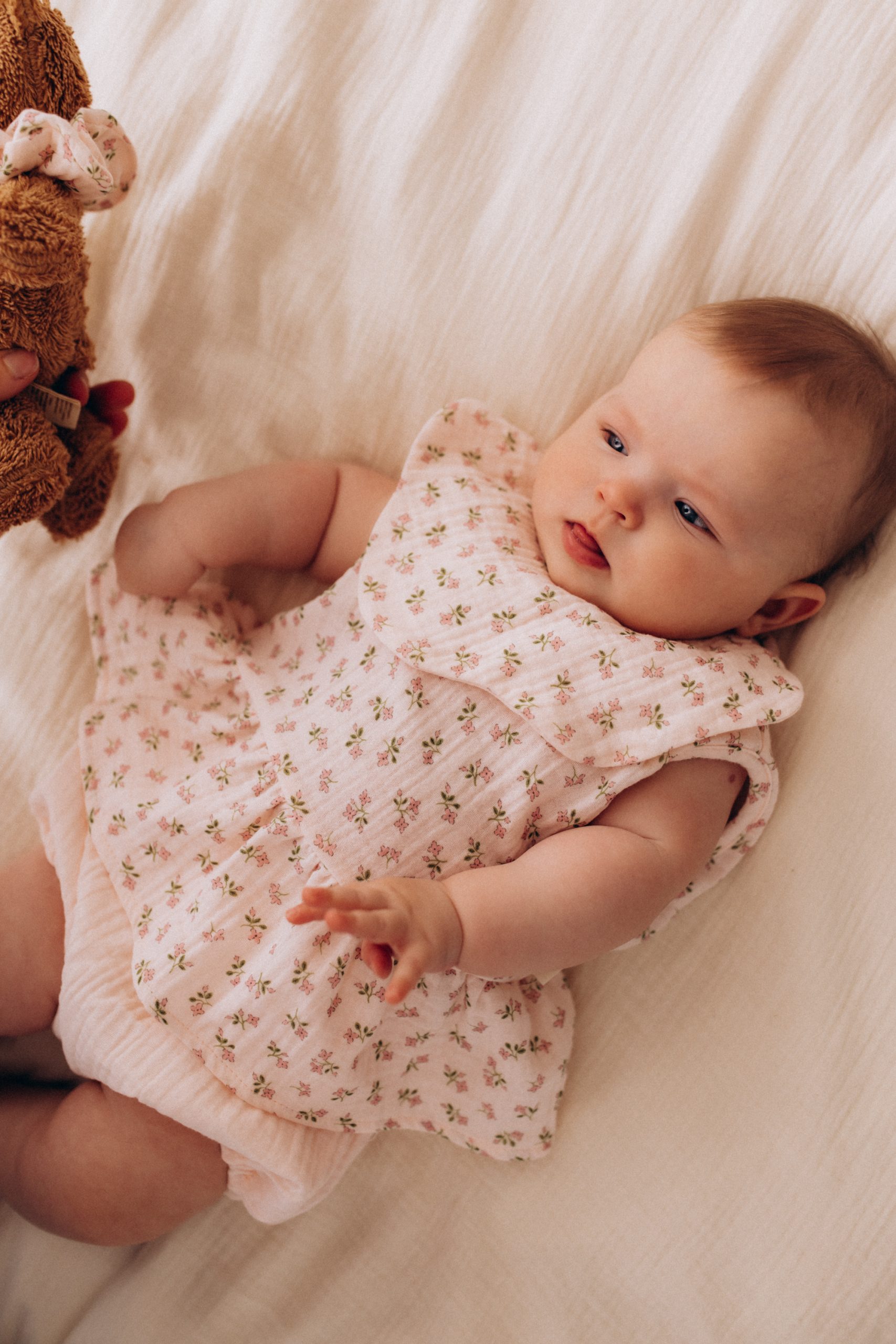 Woolly Organic Baby Sets Girl's Blouse with Bloomers completino Stay in Bloom mussola
