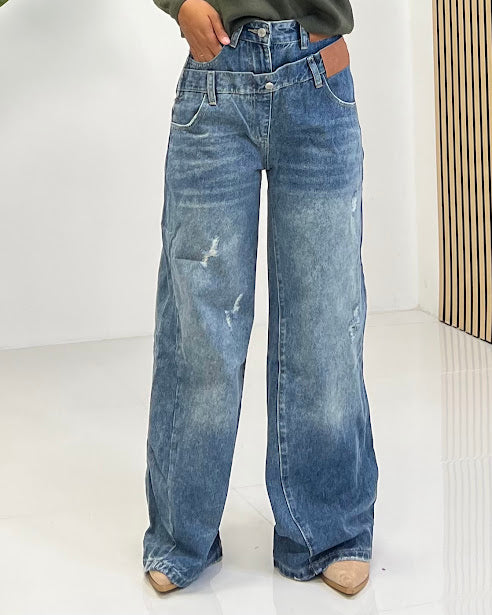Sottosopra Jeans jez2747 doppia vita zip laterale jeans