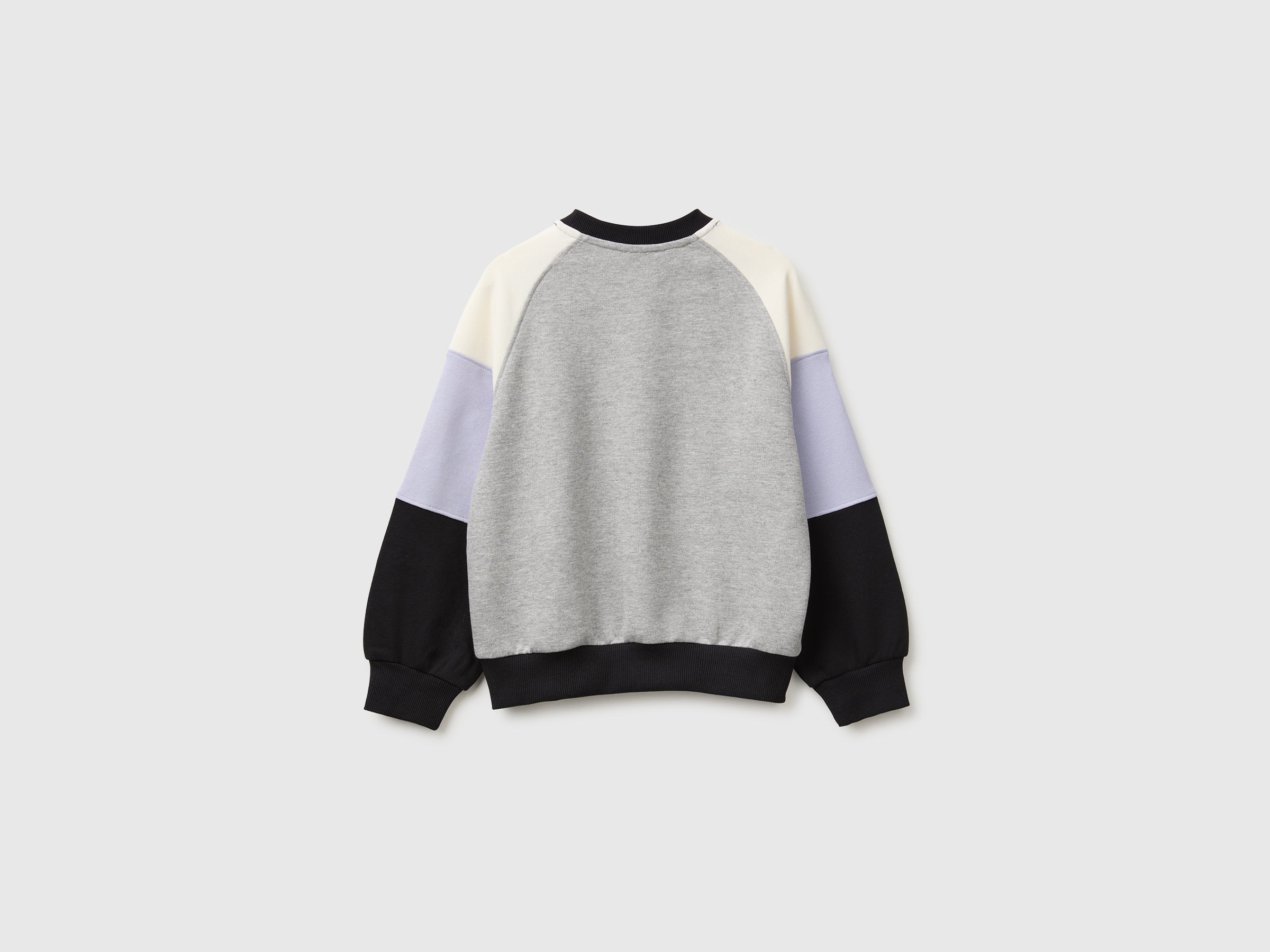 United Colors of Benetton felpa color block ricamo cotone