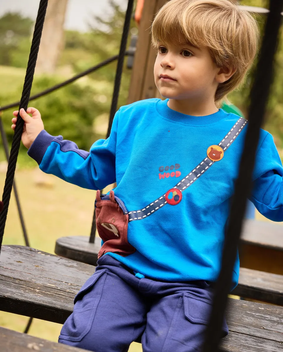 TucTuc Completi tuta bambino blu felpa e pantaloni taglia neonato