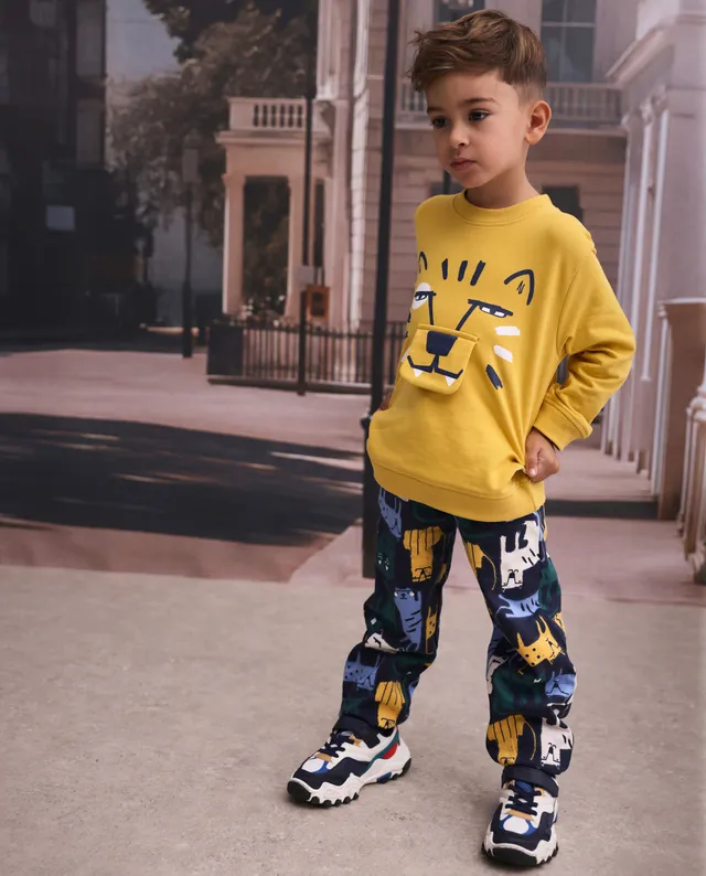 TucTuc Pantaloni felpa bambino animali pantalone blu stampa