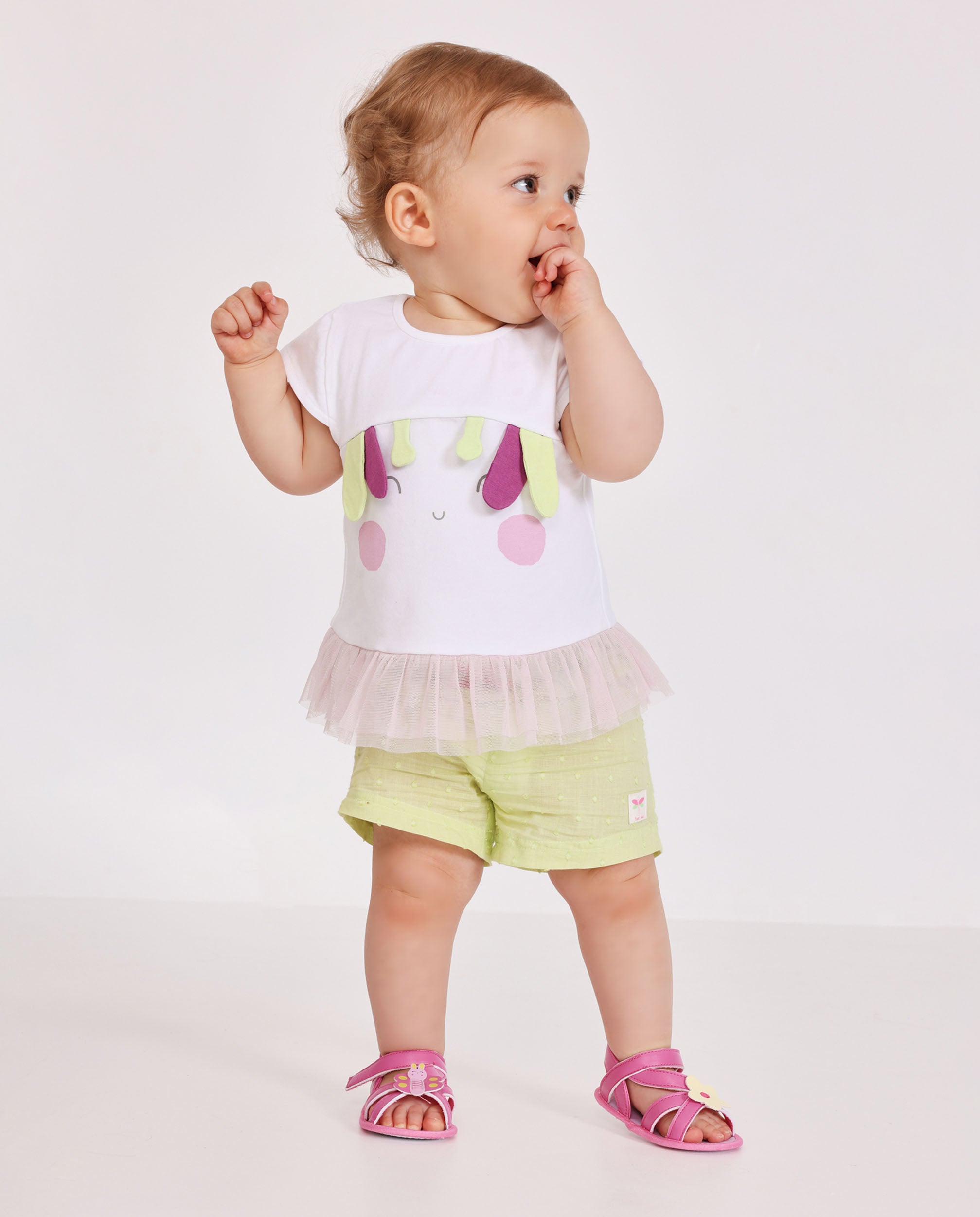 TucTuc Completi Maglia Neonato Volant Tulle Bianco