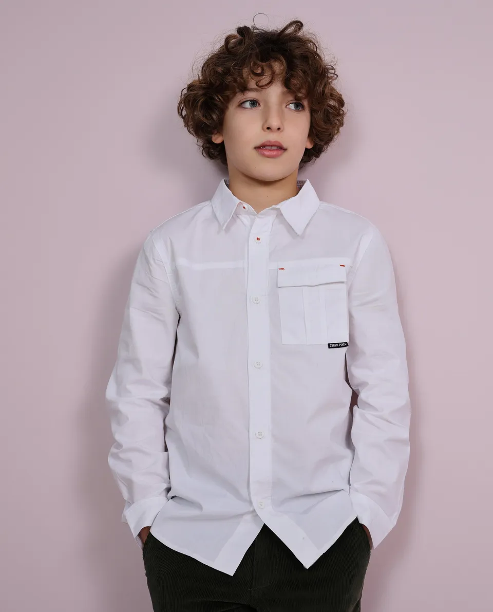 TucTuc Camicette Camicia bambino bianco cotone tasca classica