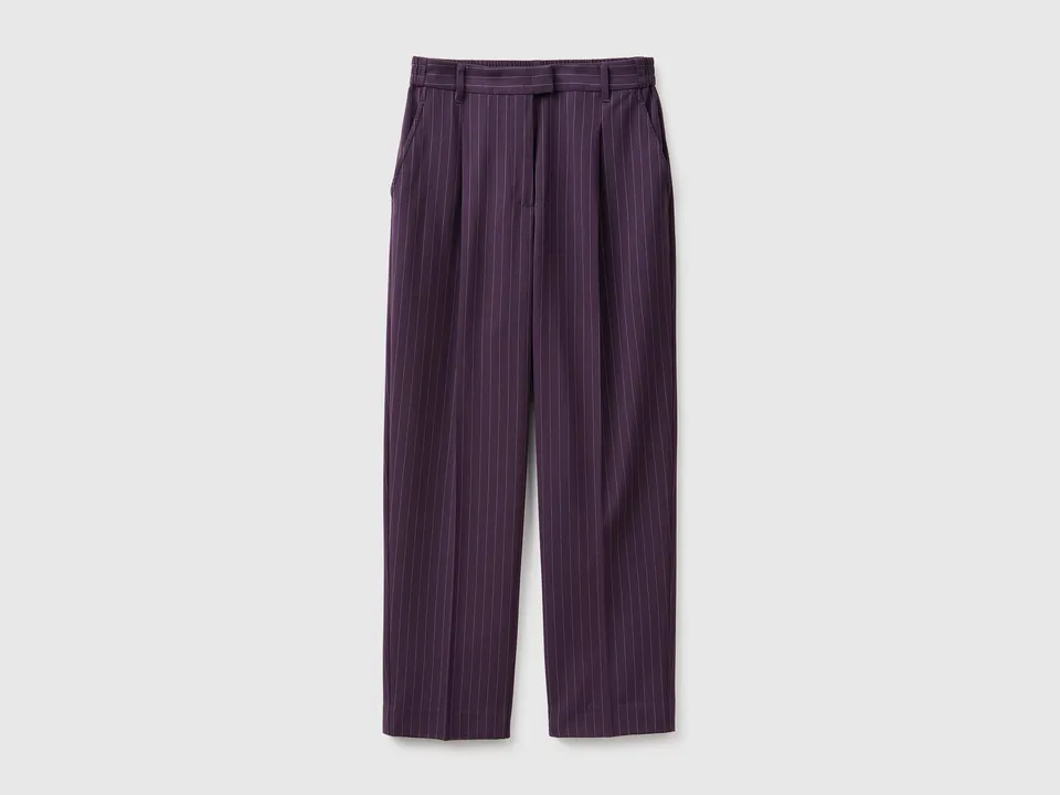 United Colors of Benetton Pantaloni Gessati Carrot Fit Viscosa