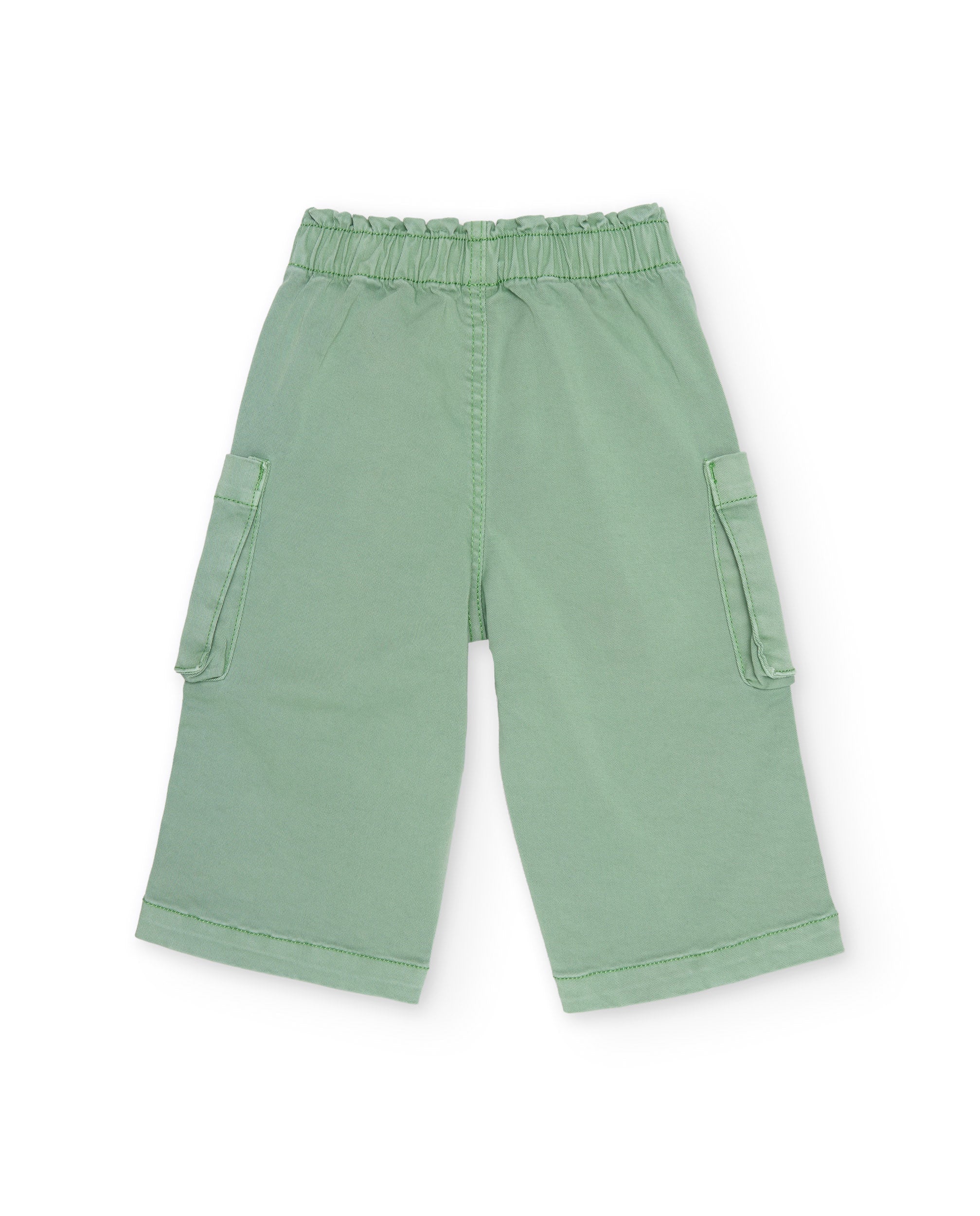 TucTuc Pantaloni cargo bimba verde tasche vita elastica