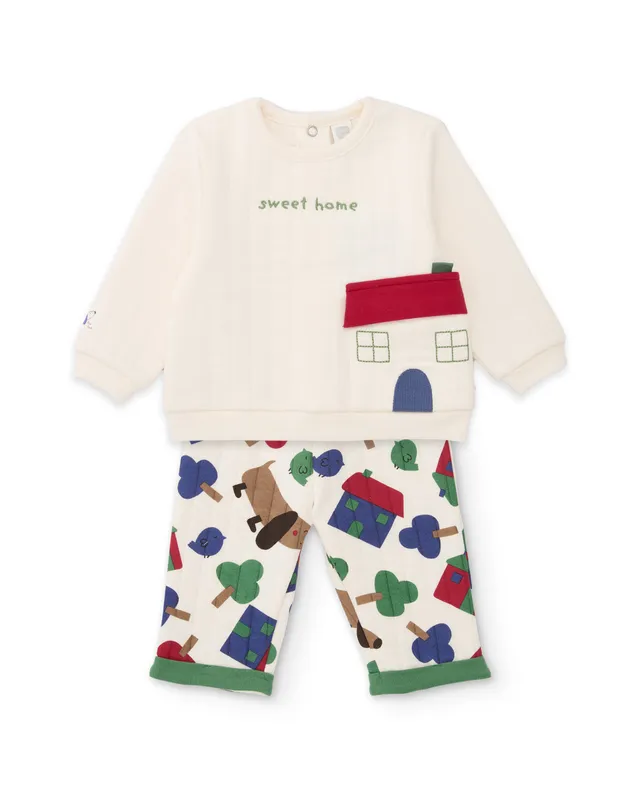 TucTuc Completi Completo felpa neonato bianco sweet home