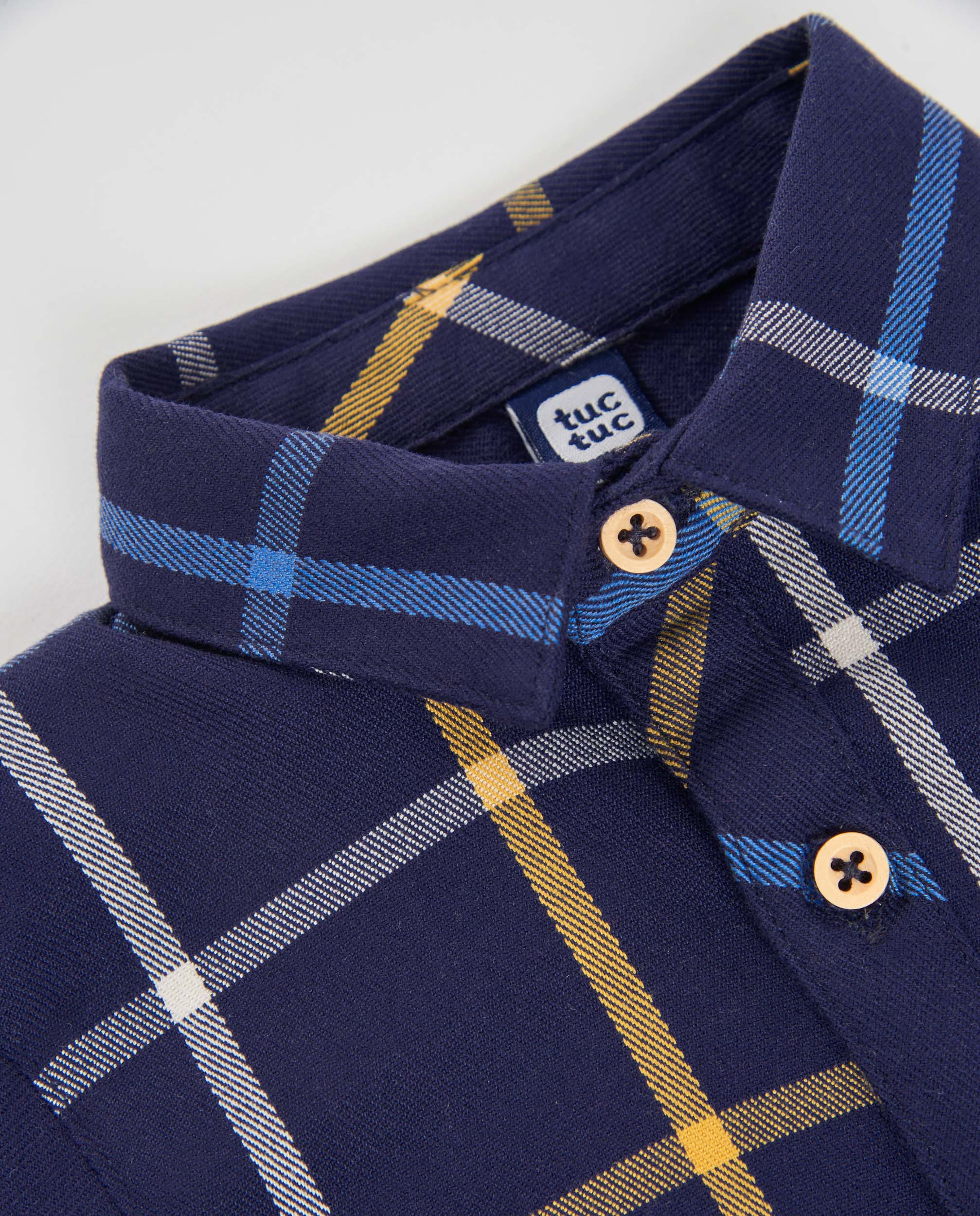 TucTuc Camicette Camicia Bambino Blu Quadri Bottoni