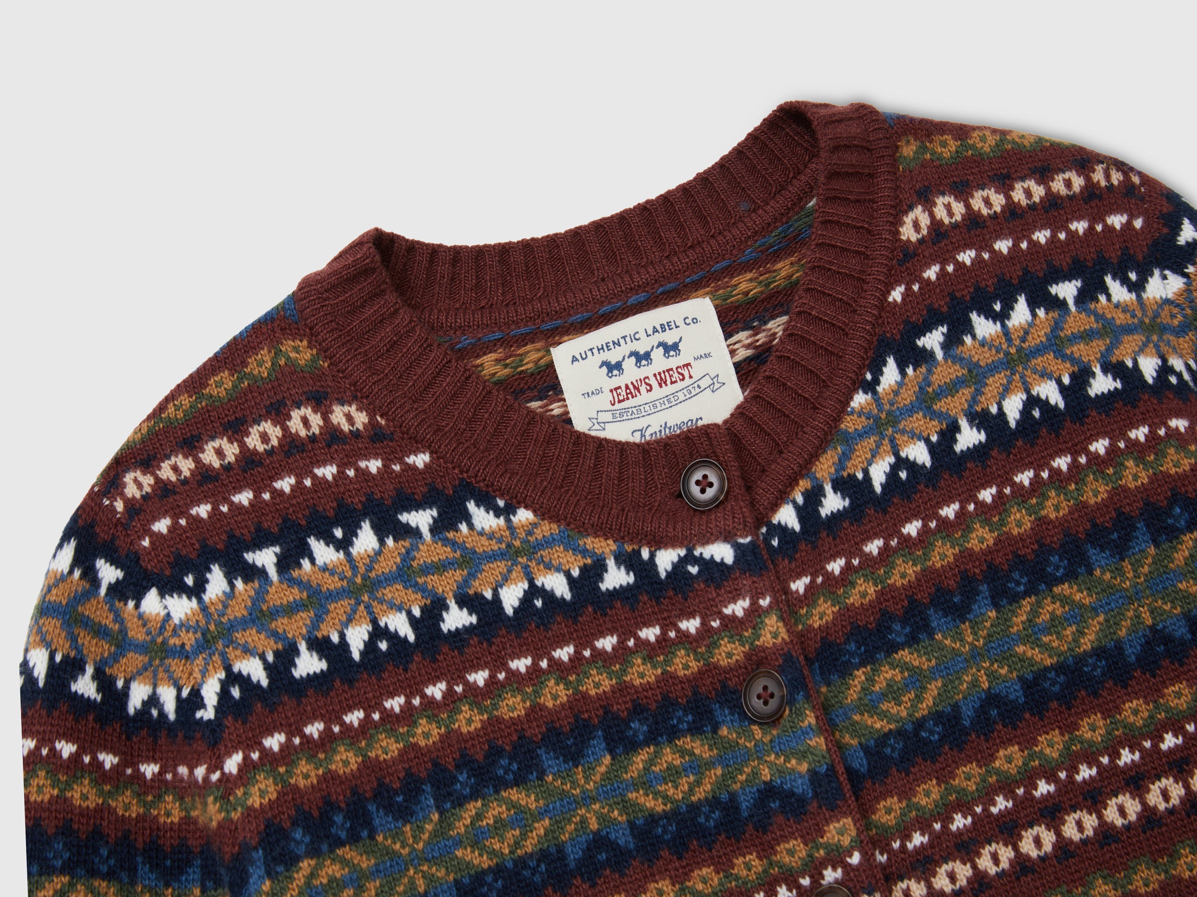United Colors of Benetton Cardigan Jacquard lana collo tondo