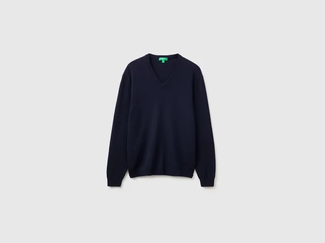 United Colors of Benetton Midnight blue maglione lana merino S
