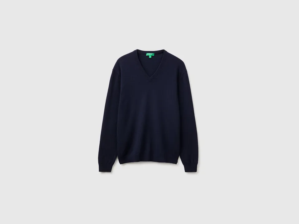 United Colors of Benetton Midnight blue maglione lana merino S