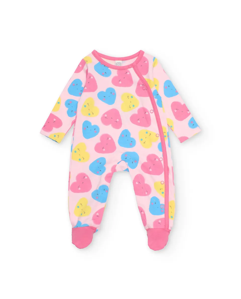 TucTuc Tutine pagliaccetto neonata rosa con cuori