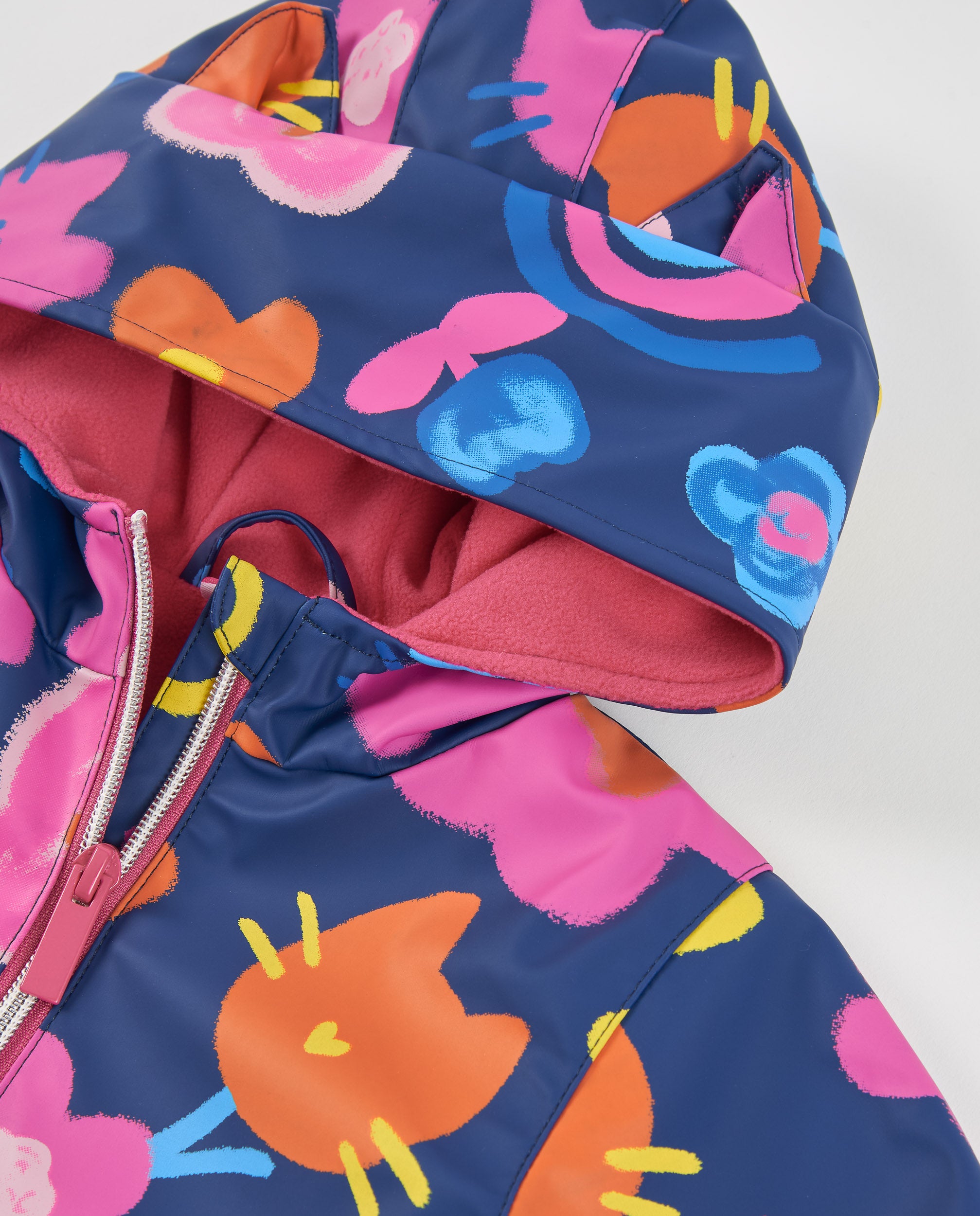 TucTuc Cappotti Floreale Impermeabile Bambina Blu Marino