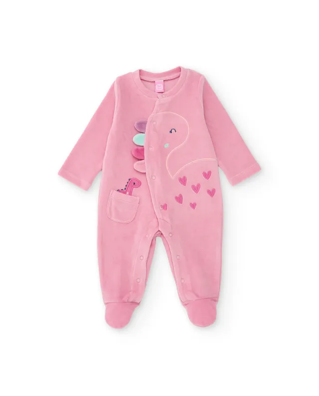 TucTuc Tutine felpata neonato rosa 0-1M dinosauri