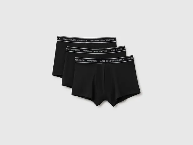 Benetton boxer cotone nero 3 pezzi taglia M