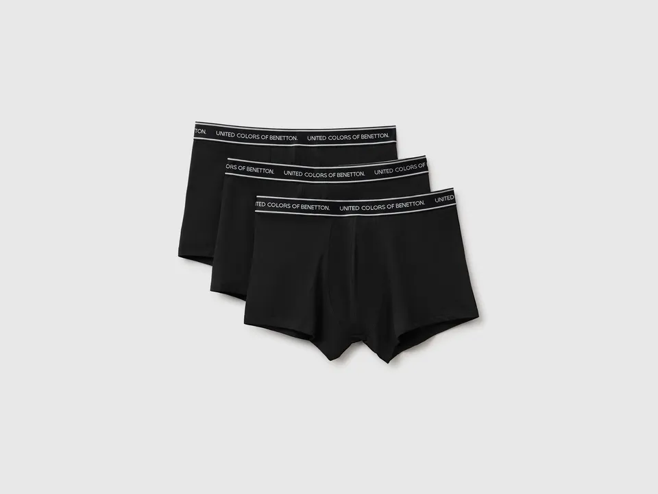 Benetton boxer cotone nero 3 pezzi taglia M