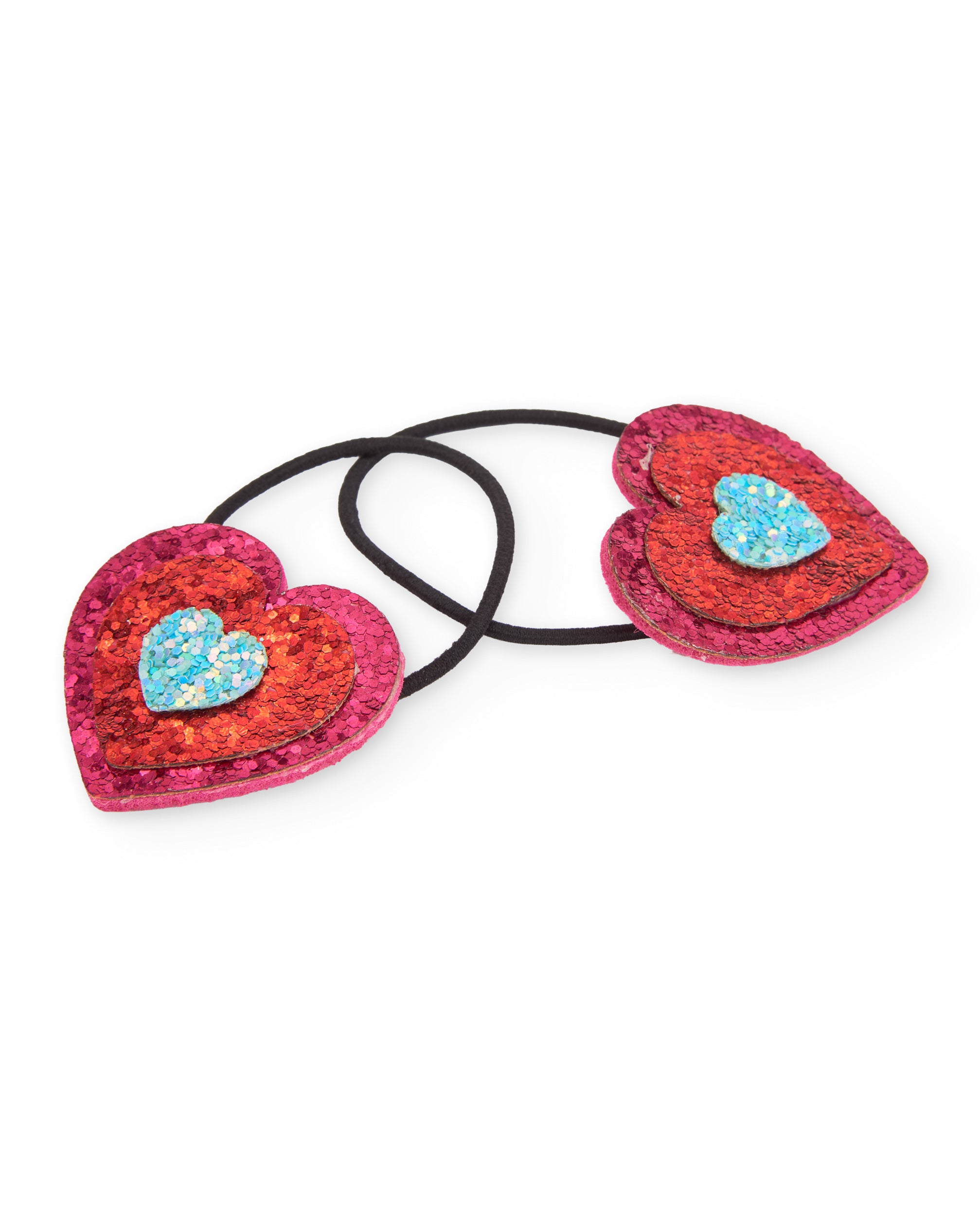 TucTuc Accessori Elastici capelli bambina cuori glitter rossi