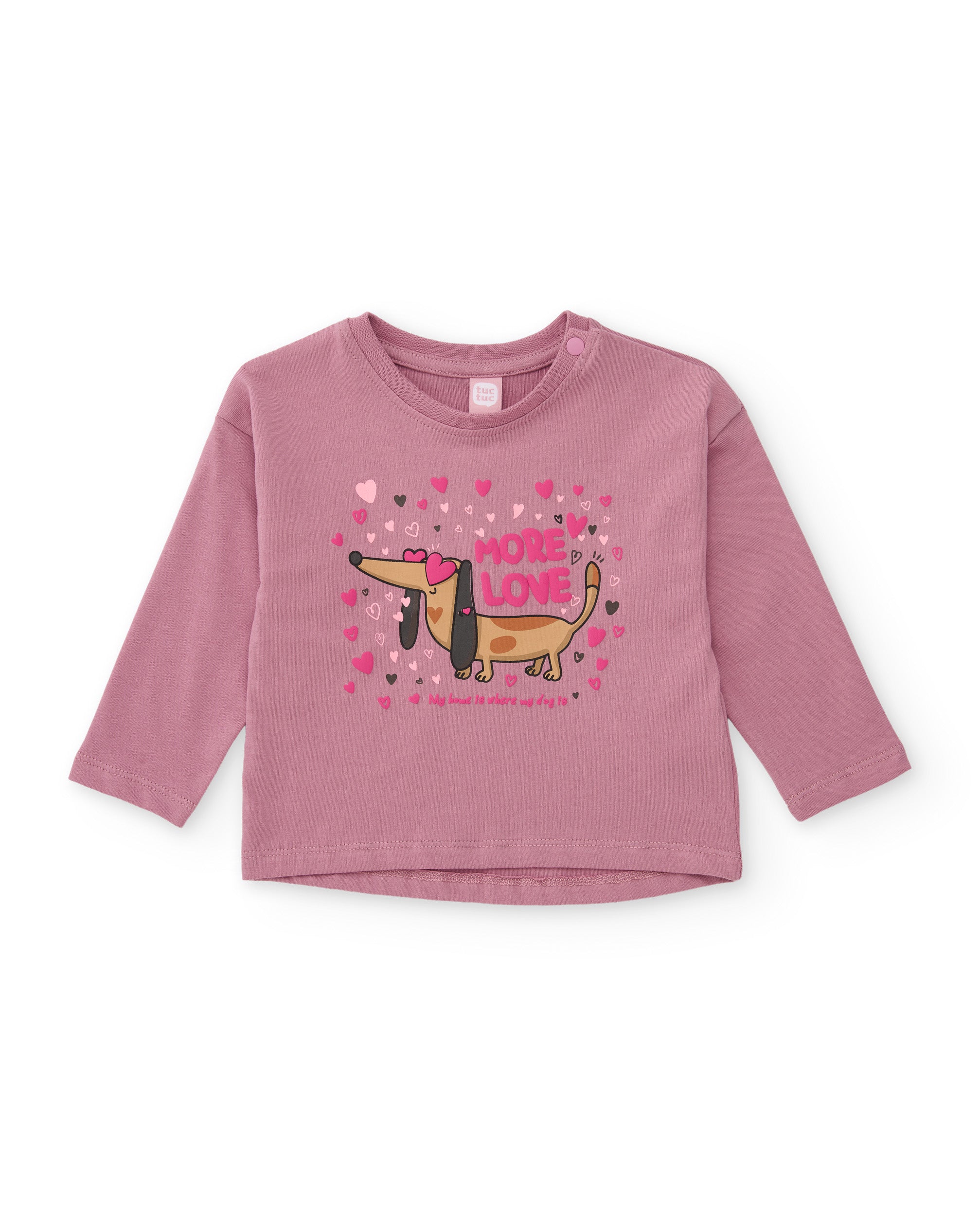 TucTuc Completo Bambina Rosa Cotone Bassotto 2 Pezzi
