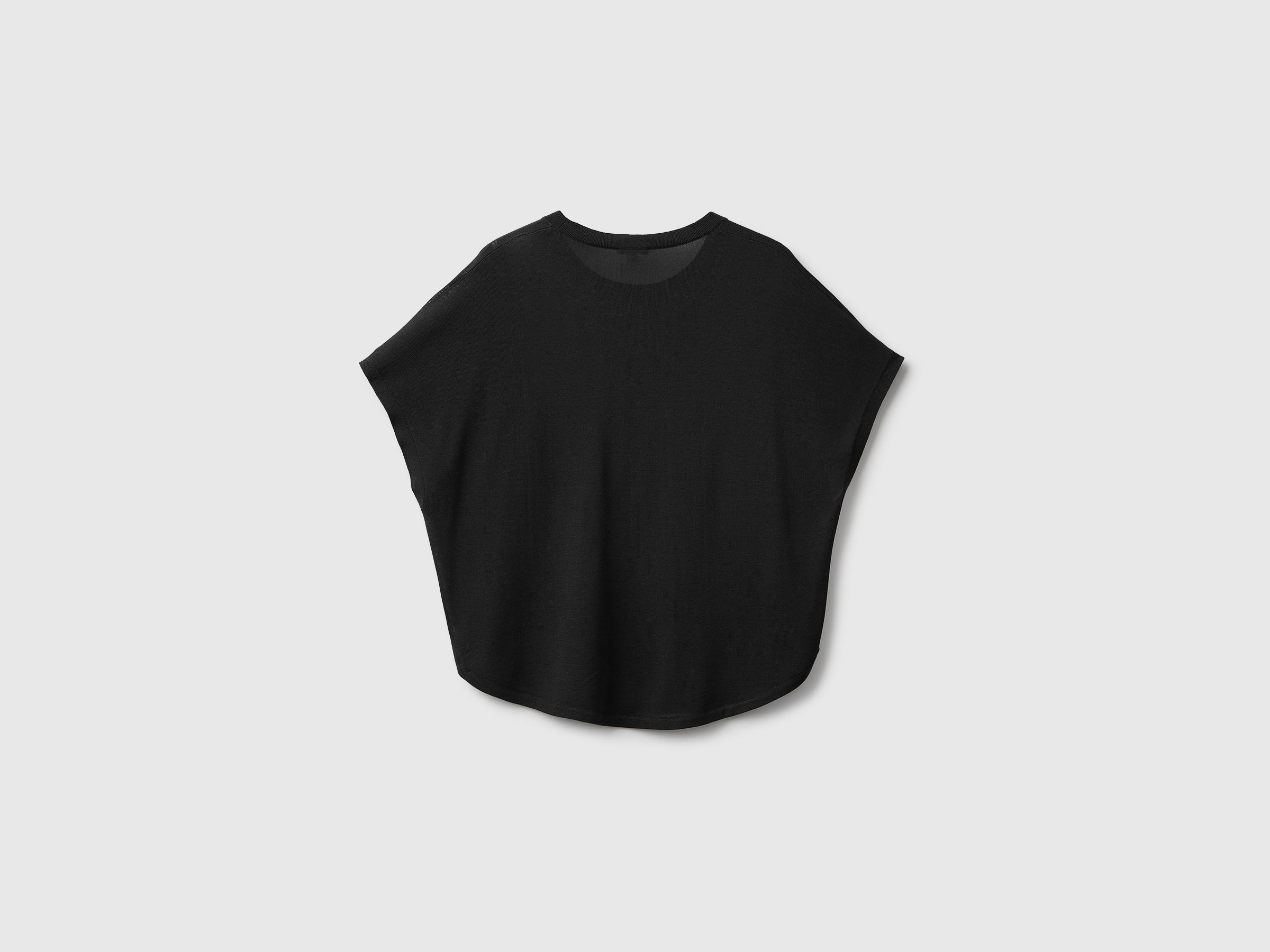 Benetton Smanicato viscosa bamboo taglia S girocollo