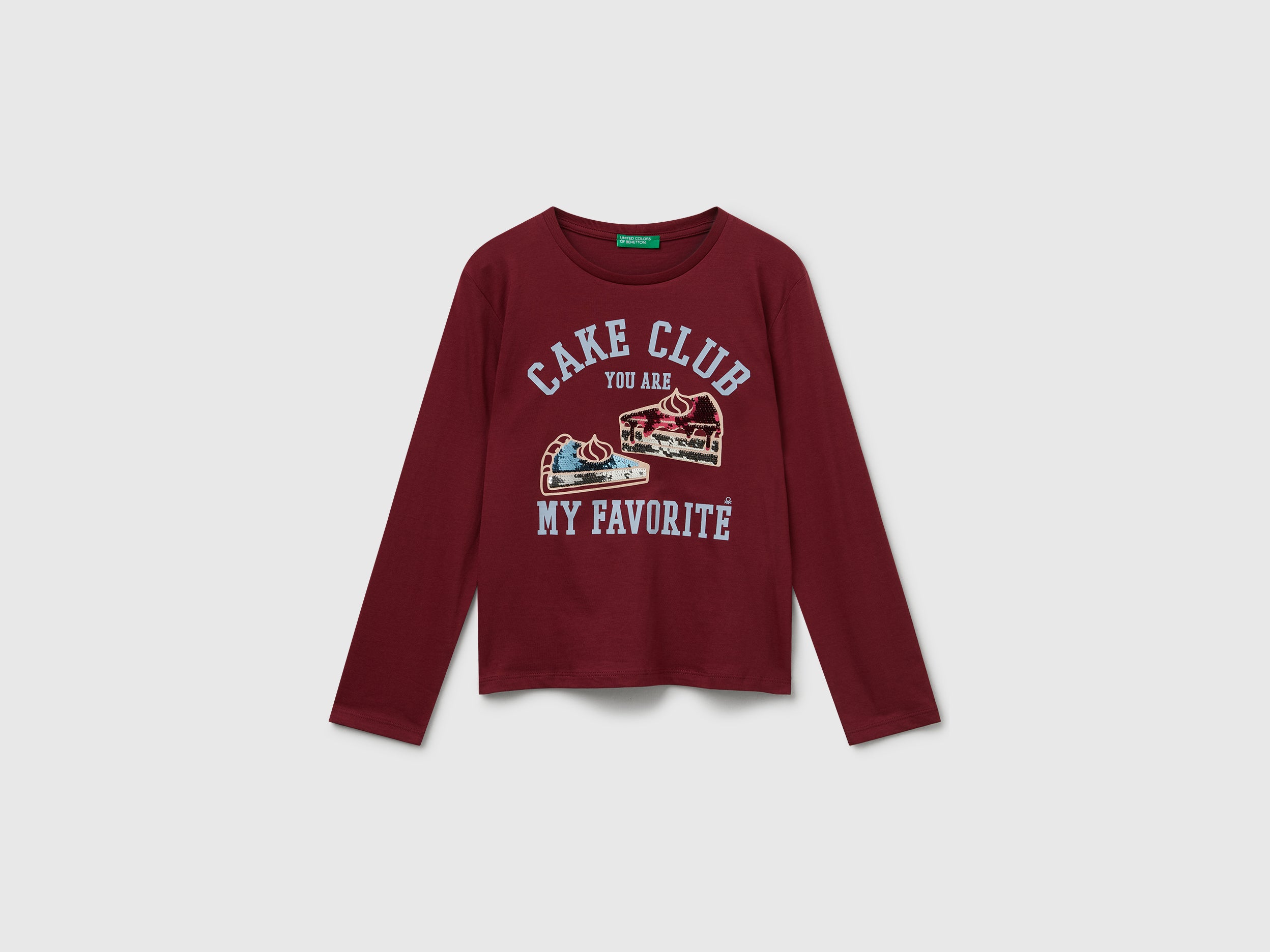 United Colors of Benetton T-Shirts T-shirt cotone manica lunga paillettes