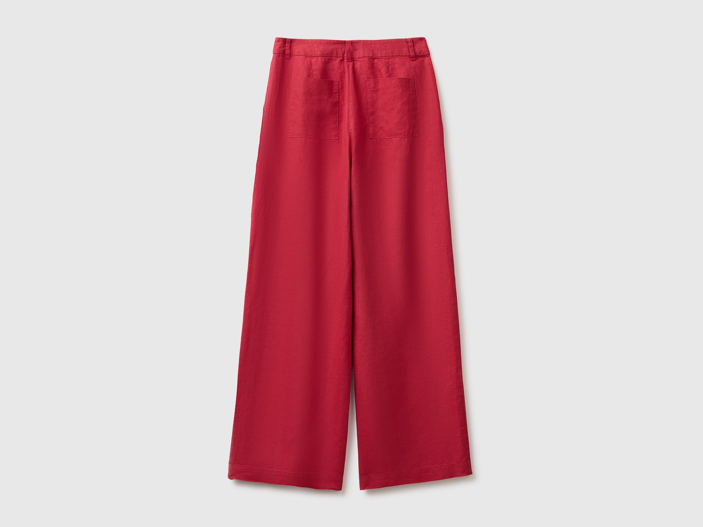 United Colors of Benetton Pantaloni vita alta lino puro