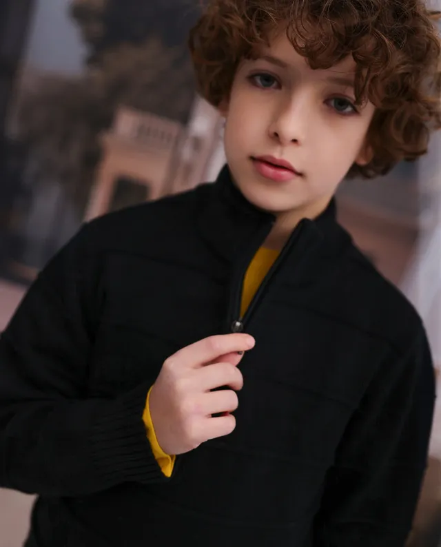 TucTuc Maglioni Maglione Bambino Tricot Nero Collo Alto