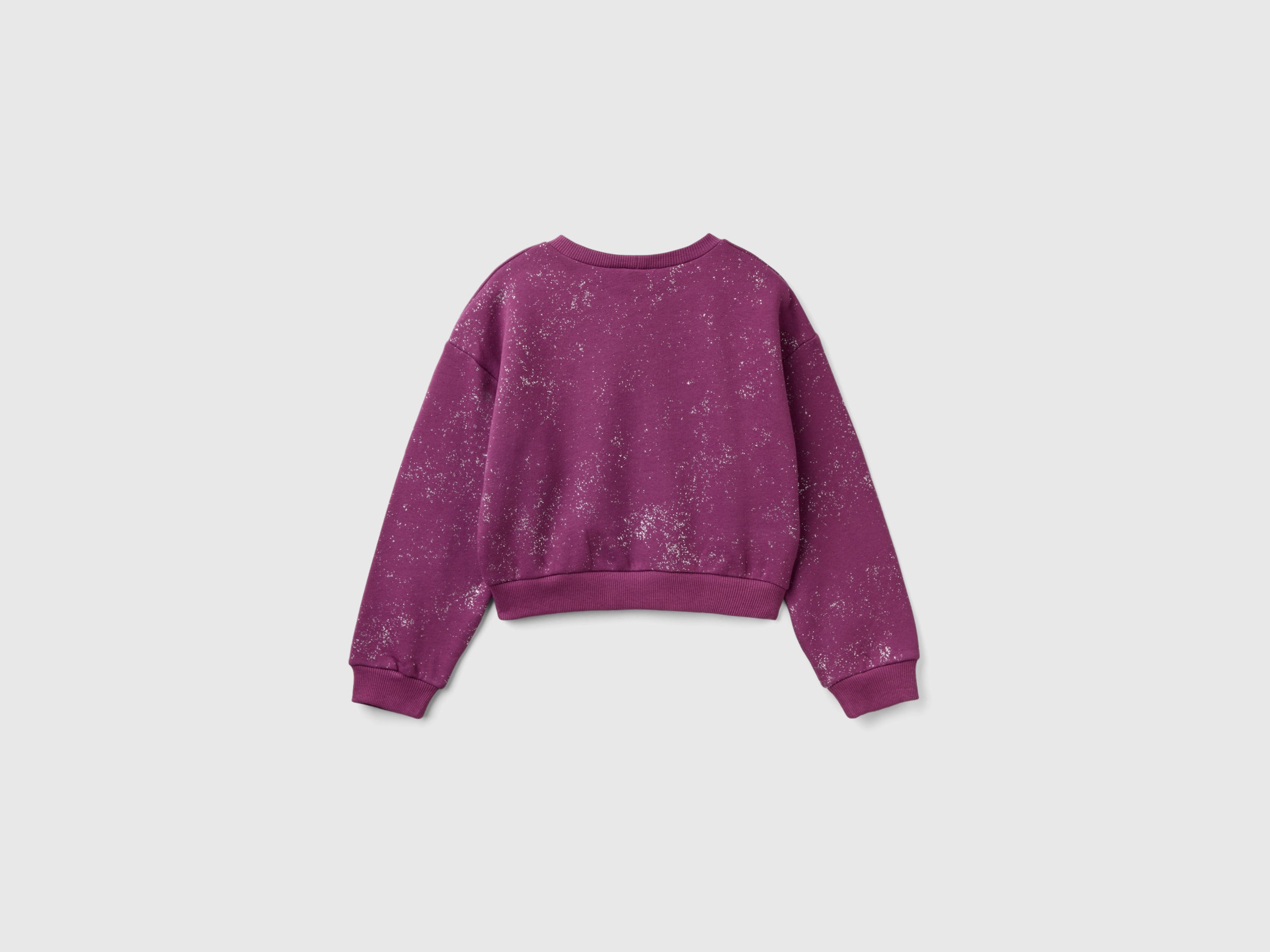 United Colors of Benetton felpa oversize glitter strass cotone