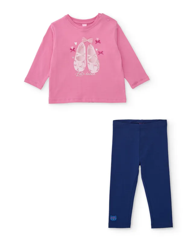 TucTuc Completi set bambina rosa maglia e leggings