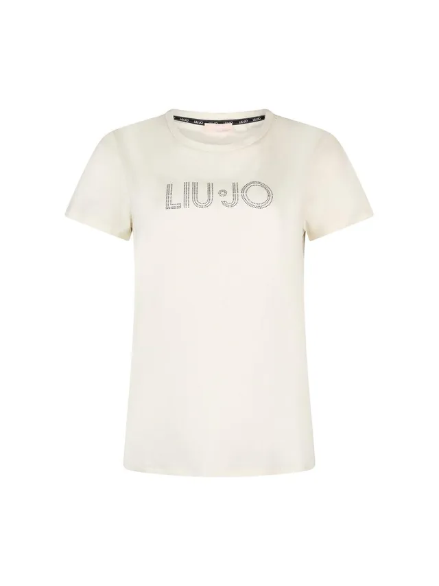 Liu-Jo Baby T-shirt con Strass maglietta L nera cotone