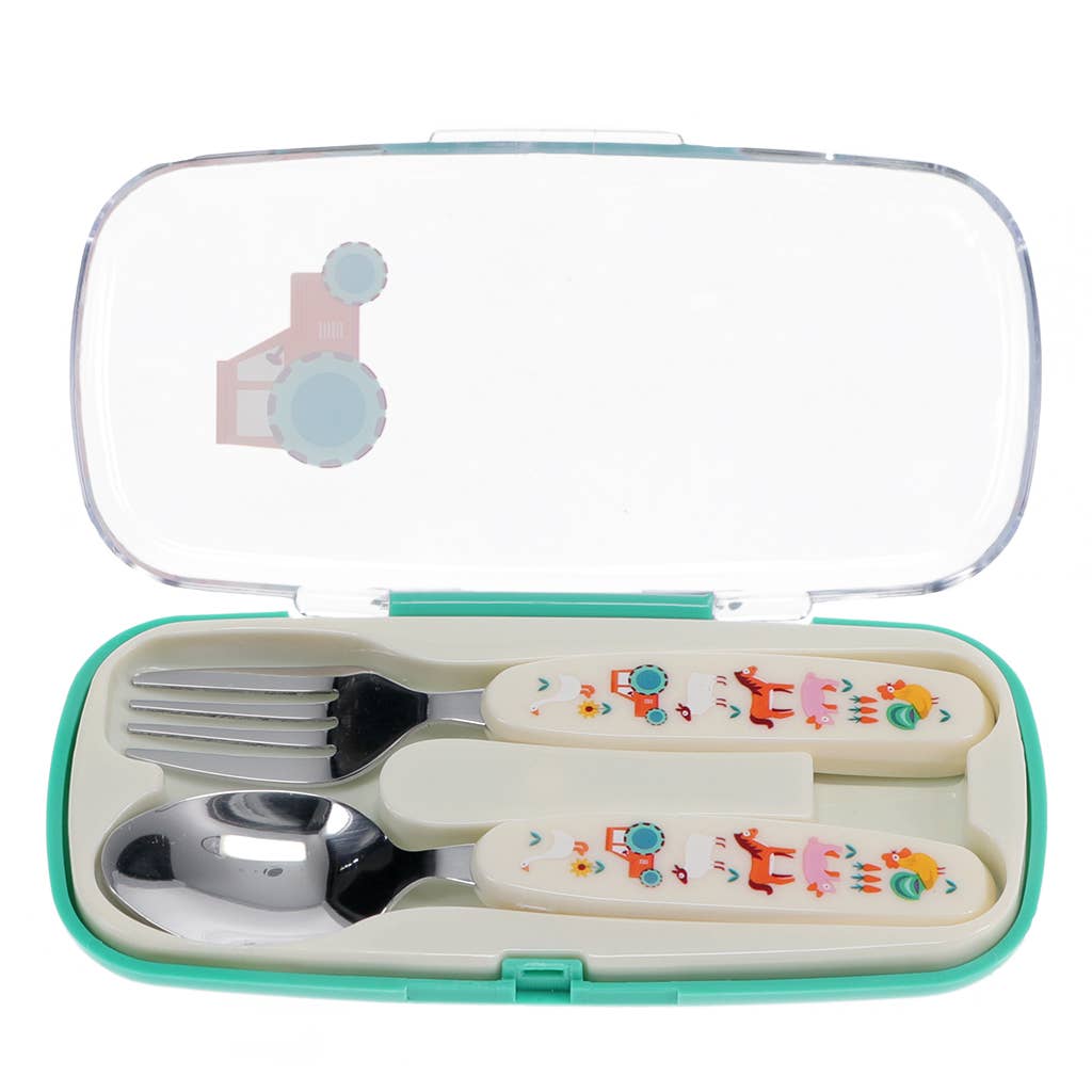 Rex London Set Posate Fattoria con Custodia 13,5 cm Bambino