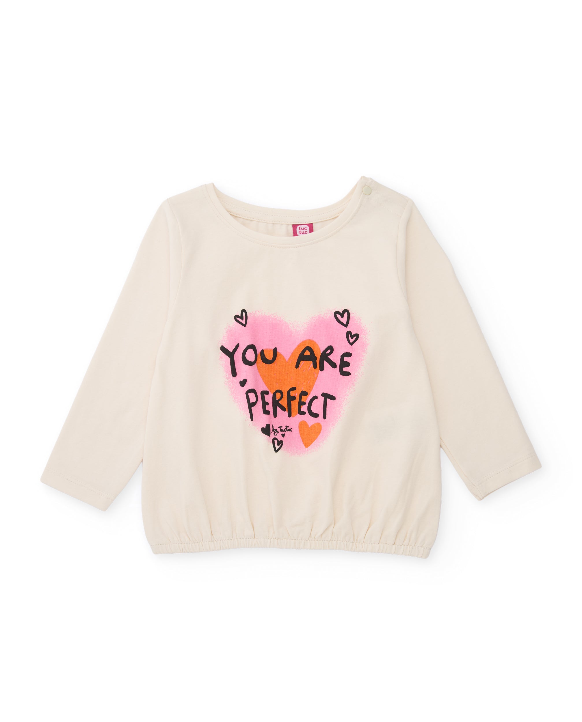 TucTuc Maglietta bambina crudo cotone maniche lunghe