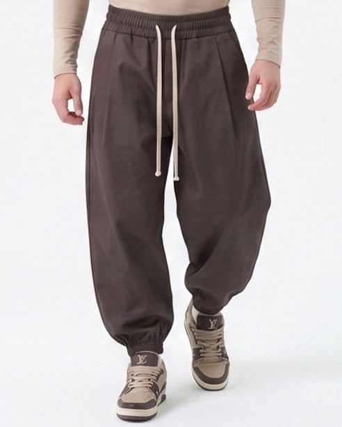 Sottosopra pantalaccio cotone balloon pantalone nero duca homme