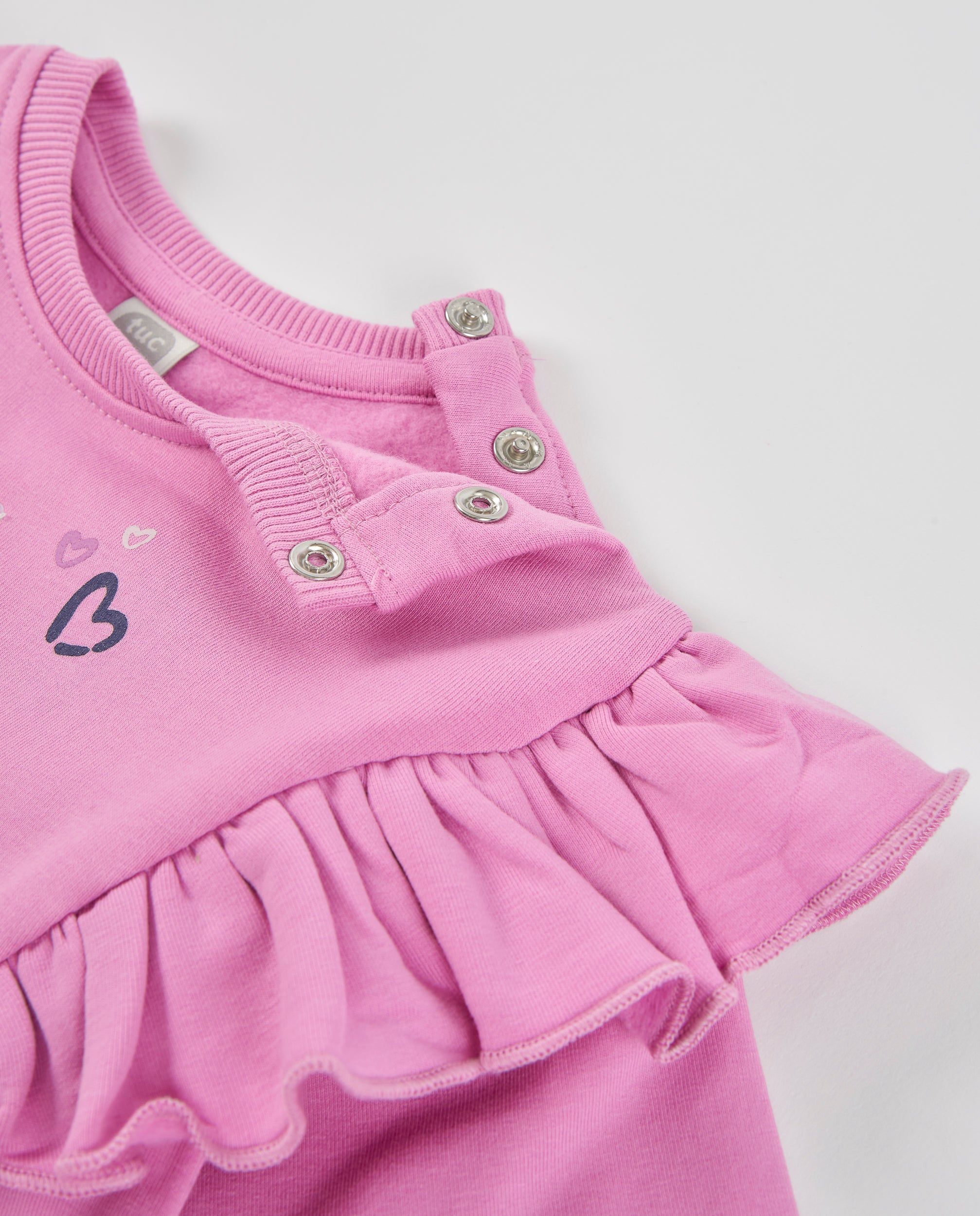 TucTuc Vestiti vestito felpa bambina rosa volant tulle