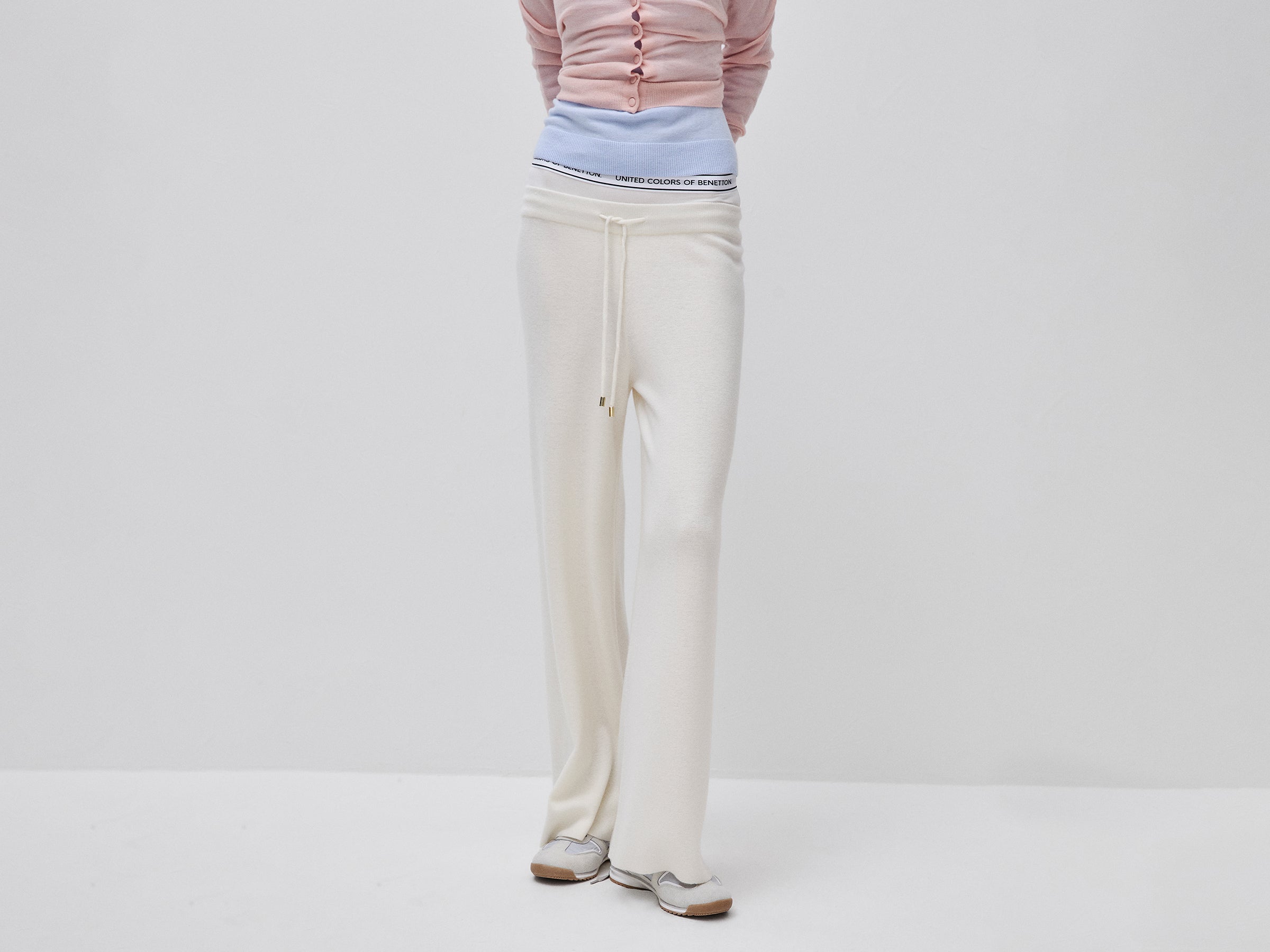 Benetton pantaloni maglia cashmere taglia M
