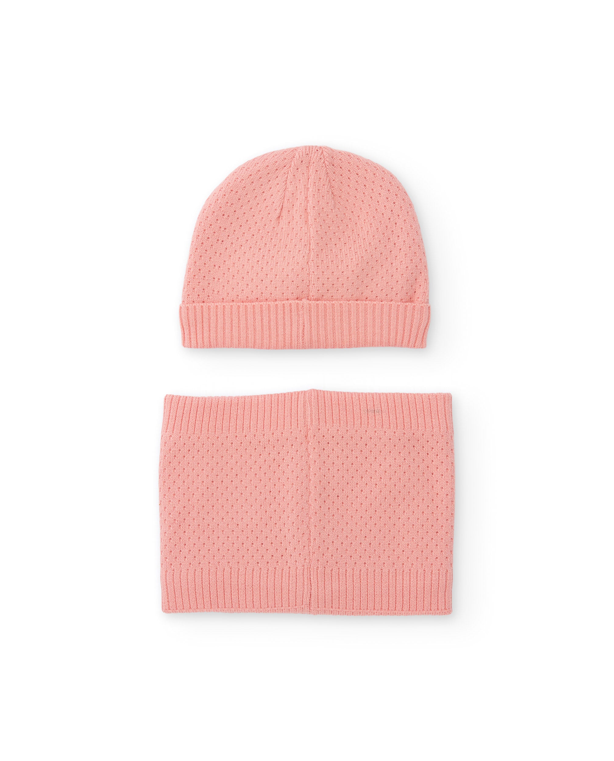TucTuc Accessori Set Berretto Scaldacollo Bimba Rosa Floreale