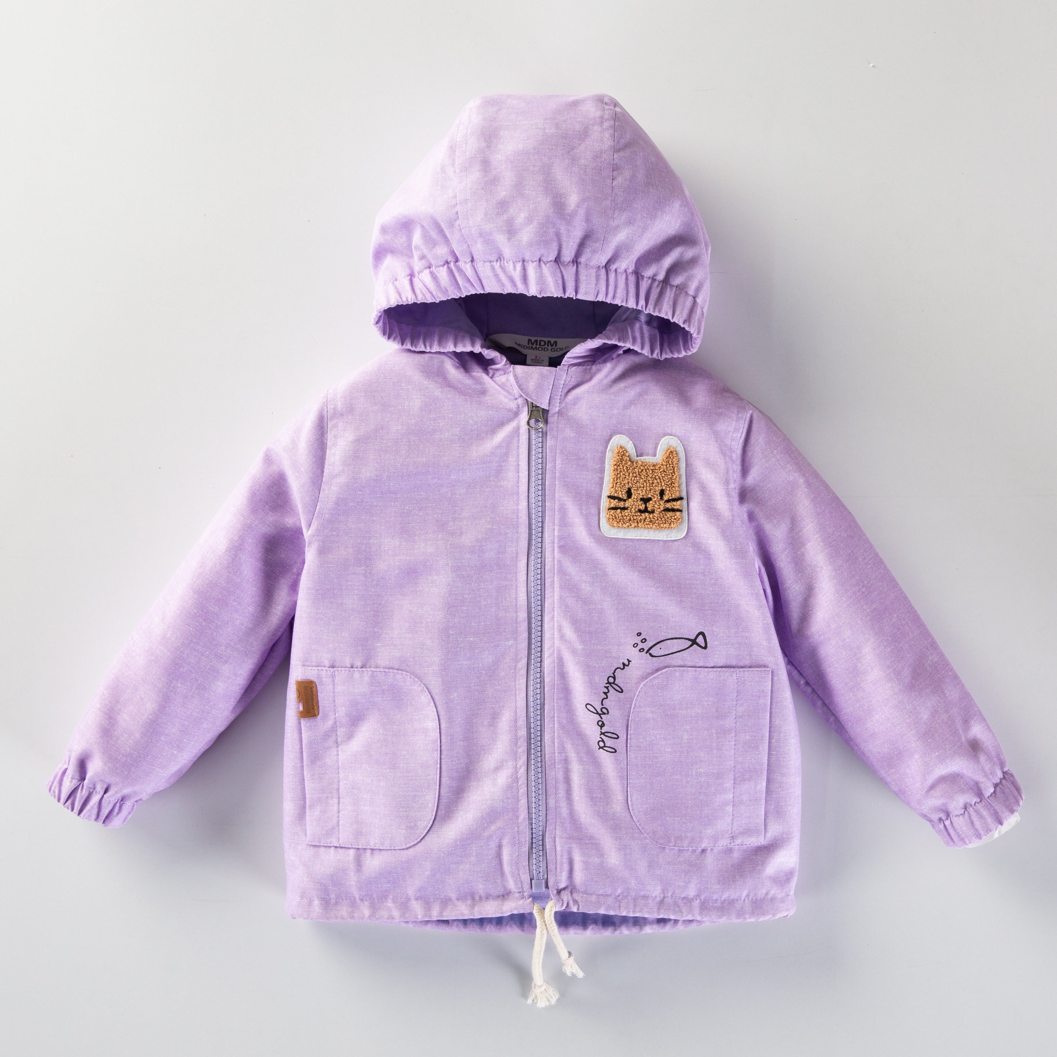 Kokarcia impermeabile bambino gatto lilla zip 1-5 anni