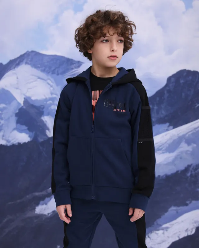 TucTuc Felpe Felpa Bambino Cappuccio Zip Blu Marino Cotone