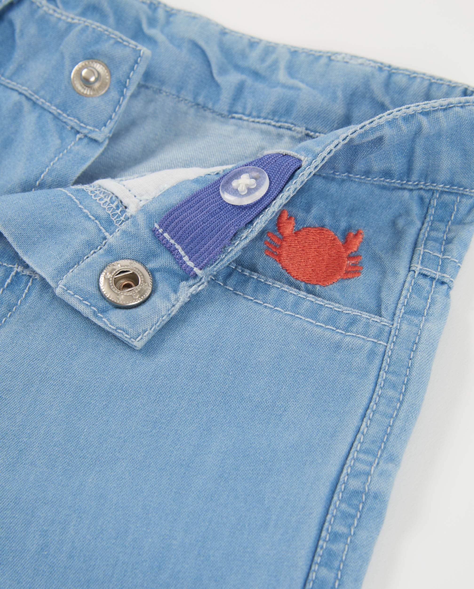 TucTuc Pantaloni denim bambino blu ricamo granchio