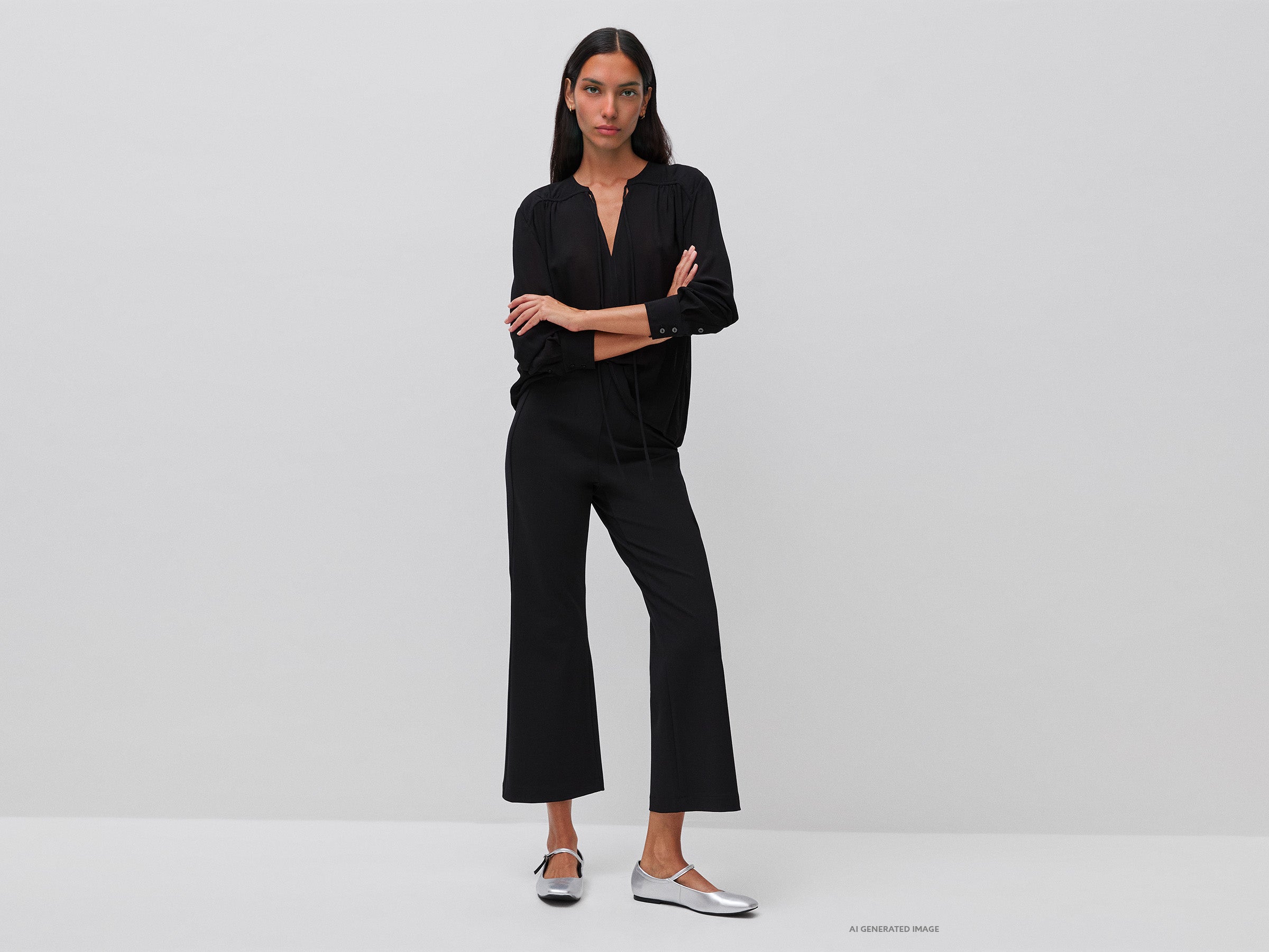 United Colors of Benetton Trousers Pantaloni Svasati Viscosa Elasticizzata