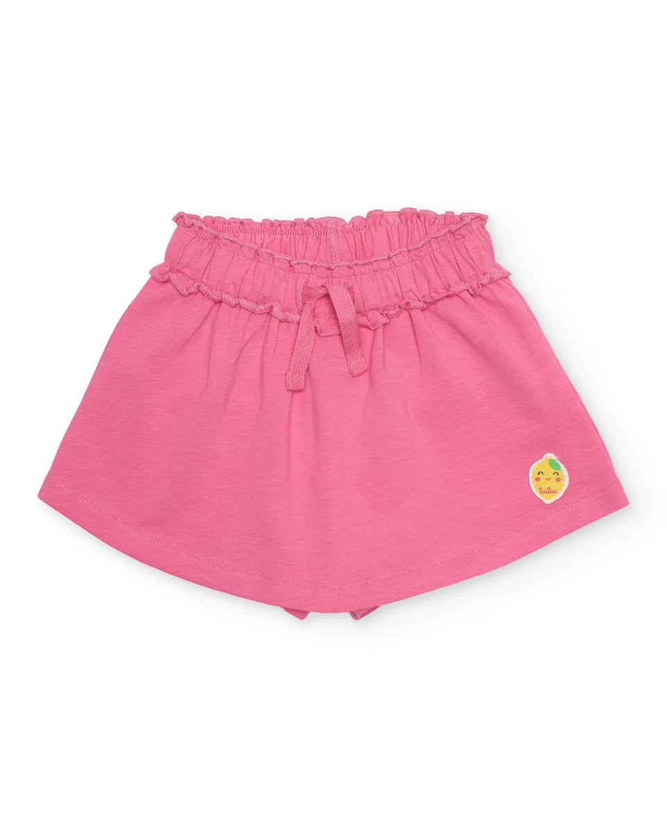 TucTuc Bermuda Short Bambina Rosa Volant in Jersey