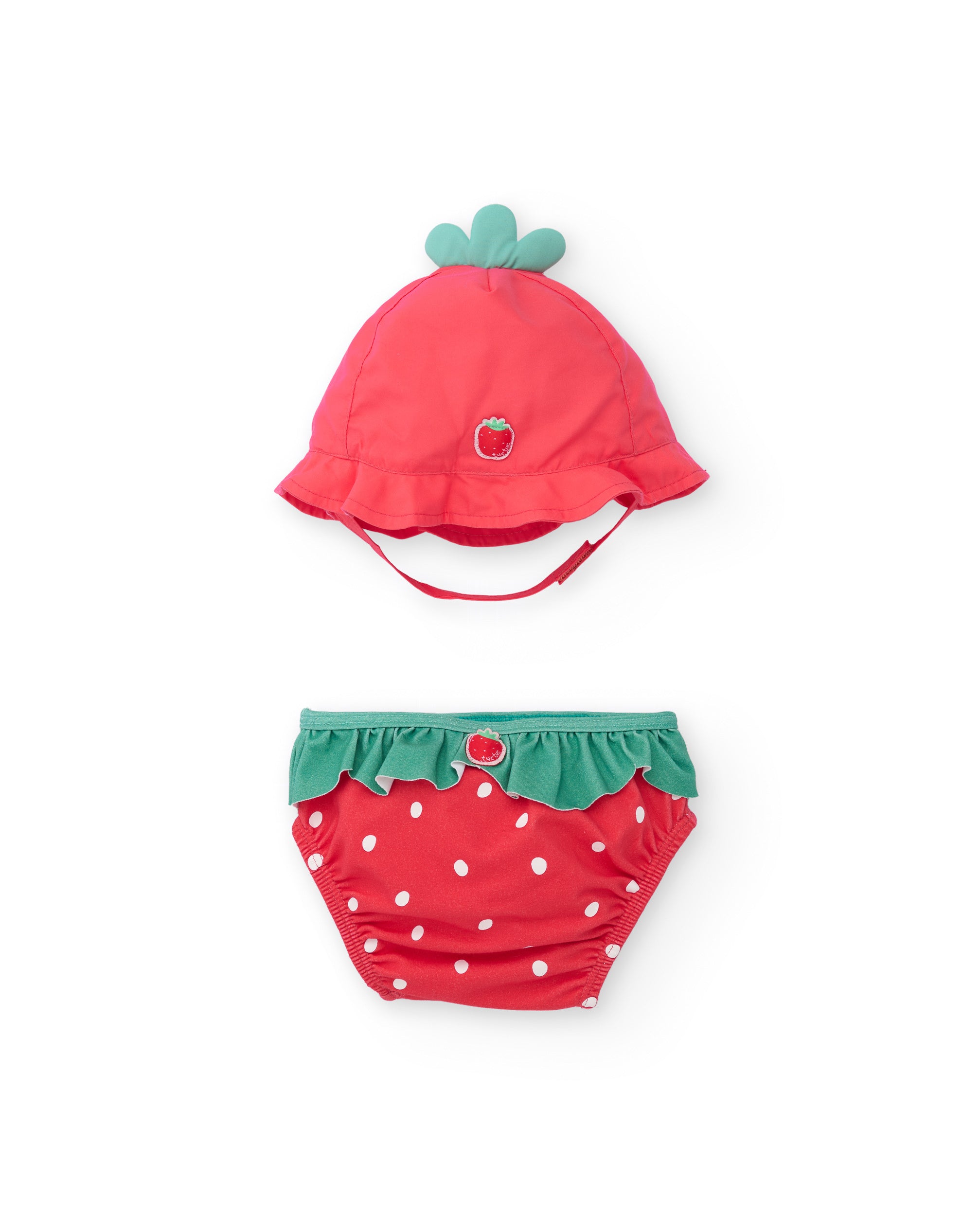 TucTuc Costumi Da Bagno Completino Neonata Rosso 1-3 Mesi UPF 50+