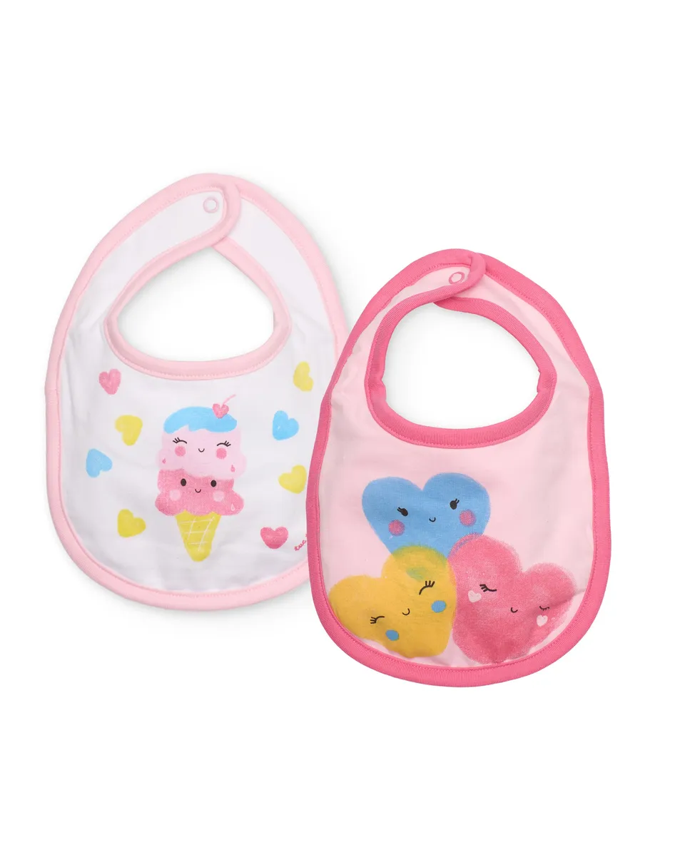 TucTuc Accessori Maglia Pack Bavaglini Rosa Cotone x2