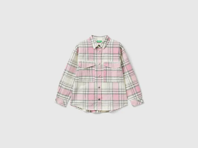 United Colors of Benetton Camicia Velluto Tartan Cotone L