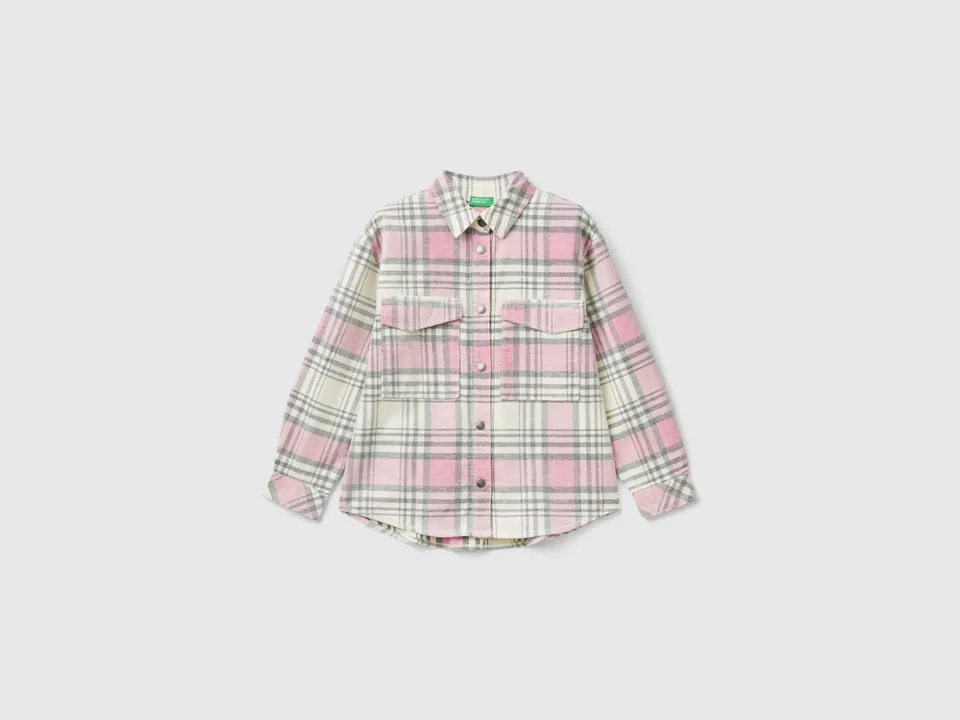 United Colors of Benetton Camicia Velluto Tartan Cotone L