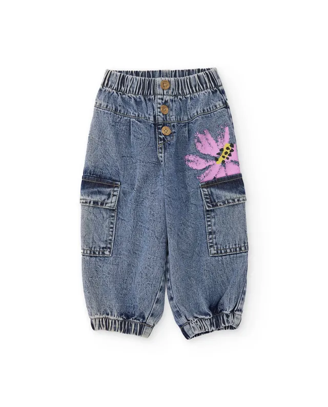 TucTuc Pantaloni jeans bambina cargo denim