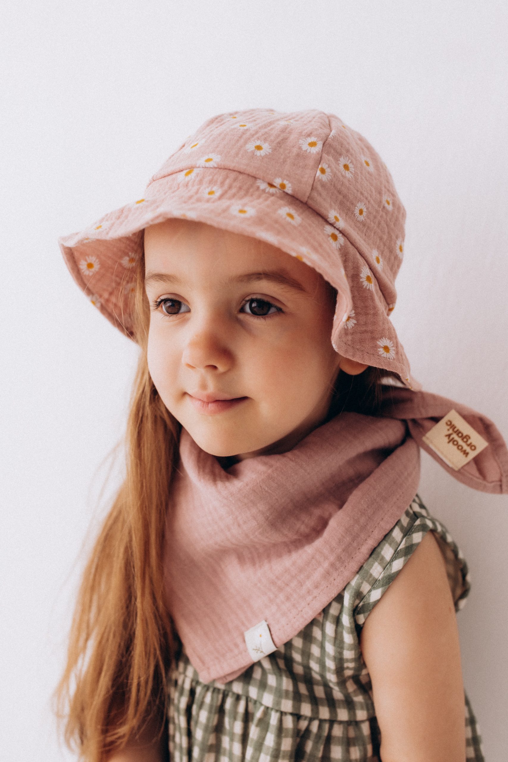 Woolly Organic Bandana with Label foulard Rose Clay 50x50 cotone