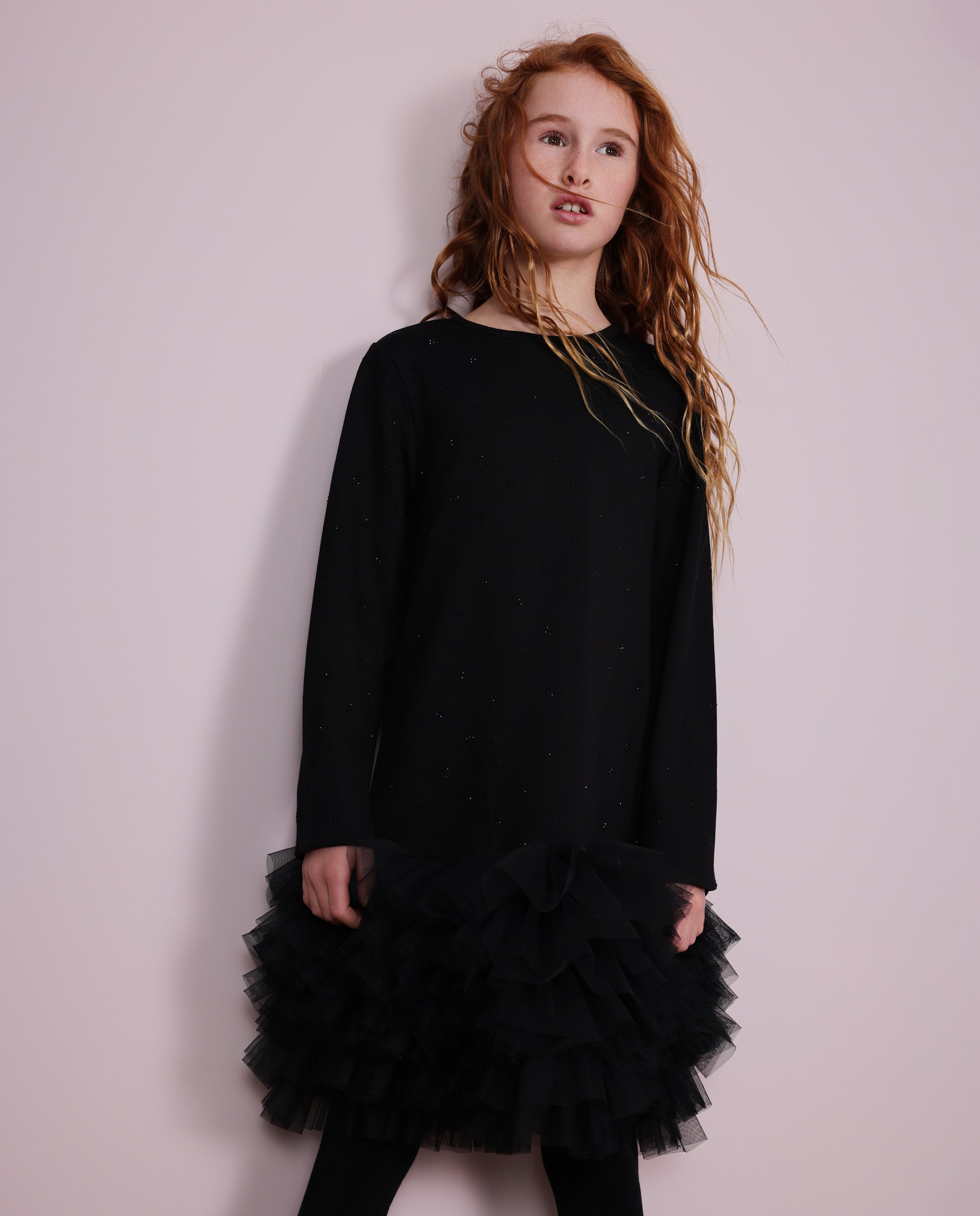 TucTuc Vestiti vestito bambina nero maglia 4A